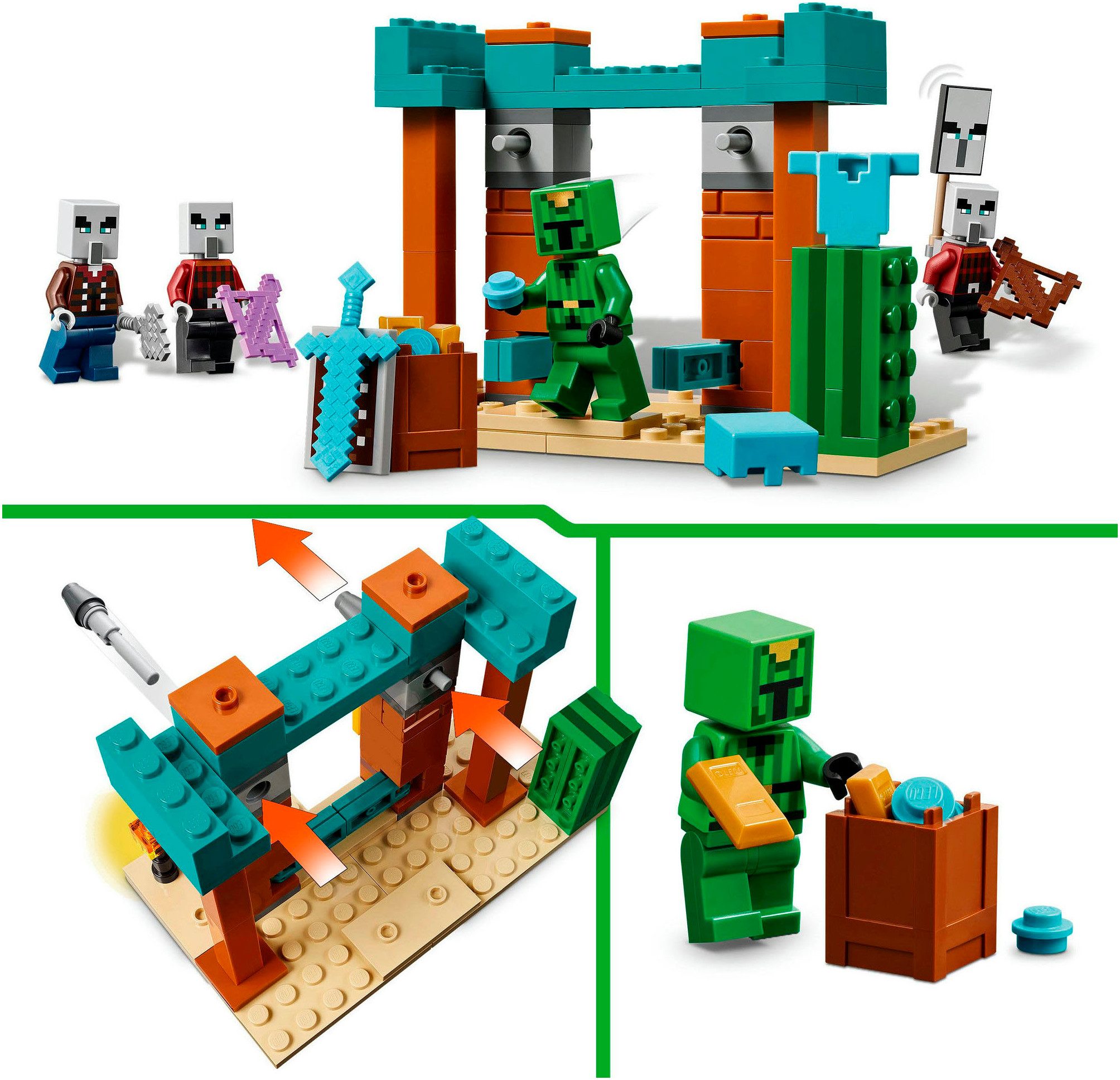 LEGO® Die Illager-Wüstenpatrouille (21267), LEGO Minecraft Konstruktionsspielsteine, (105 St), Made in Europe – Bild 4 von 5