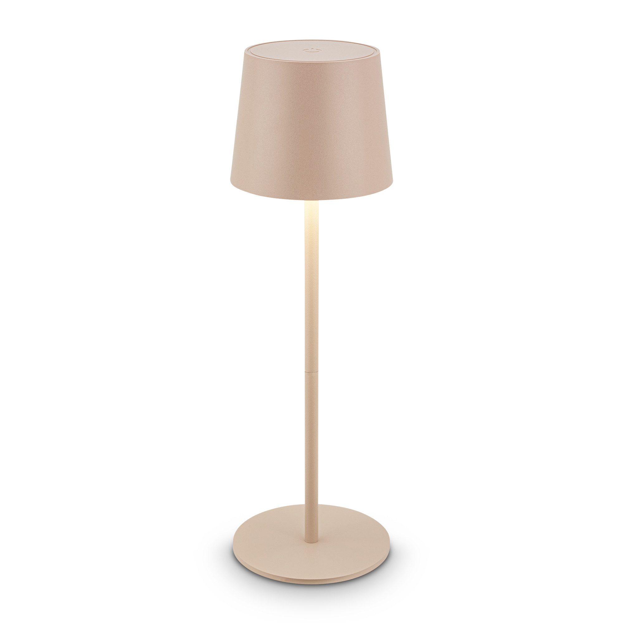 Briloner Leuchten LED Tischleuchte Tischlampe Akku kabellos, LED fest integriert, 3.000K - Warmweiß, 11 x 33 cm Beige Schwarz Weiß 2,6W Wohnzimmer Schlafzimmer