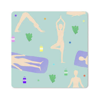 MuchoWow Gaming Mauspad Yoga - Muster - Zen (1-St), Gaming, Rutschfester Unterseite, Mausunterlage, 80x80 cm, XXL, Großes
