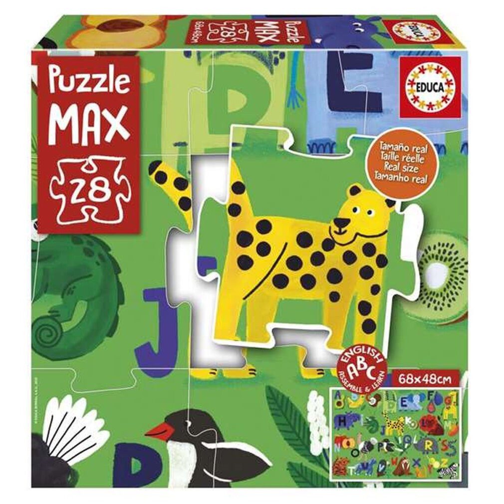 Educa Puzzle Puzzle Alphabet Nature 28 Stücke, Puzzleteile