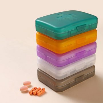 LENBEST Pillendose Pillendose wöchentlich,tragbarer Pillen-Organizer (6 Fächer tägliche Pillendose für 6 Tage), für Medikamente,Gesundheitsprodukte oder Kleines Zubehör