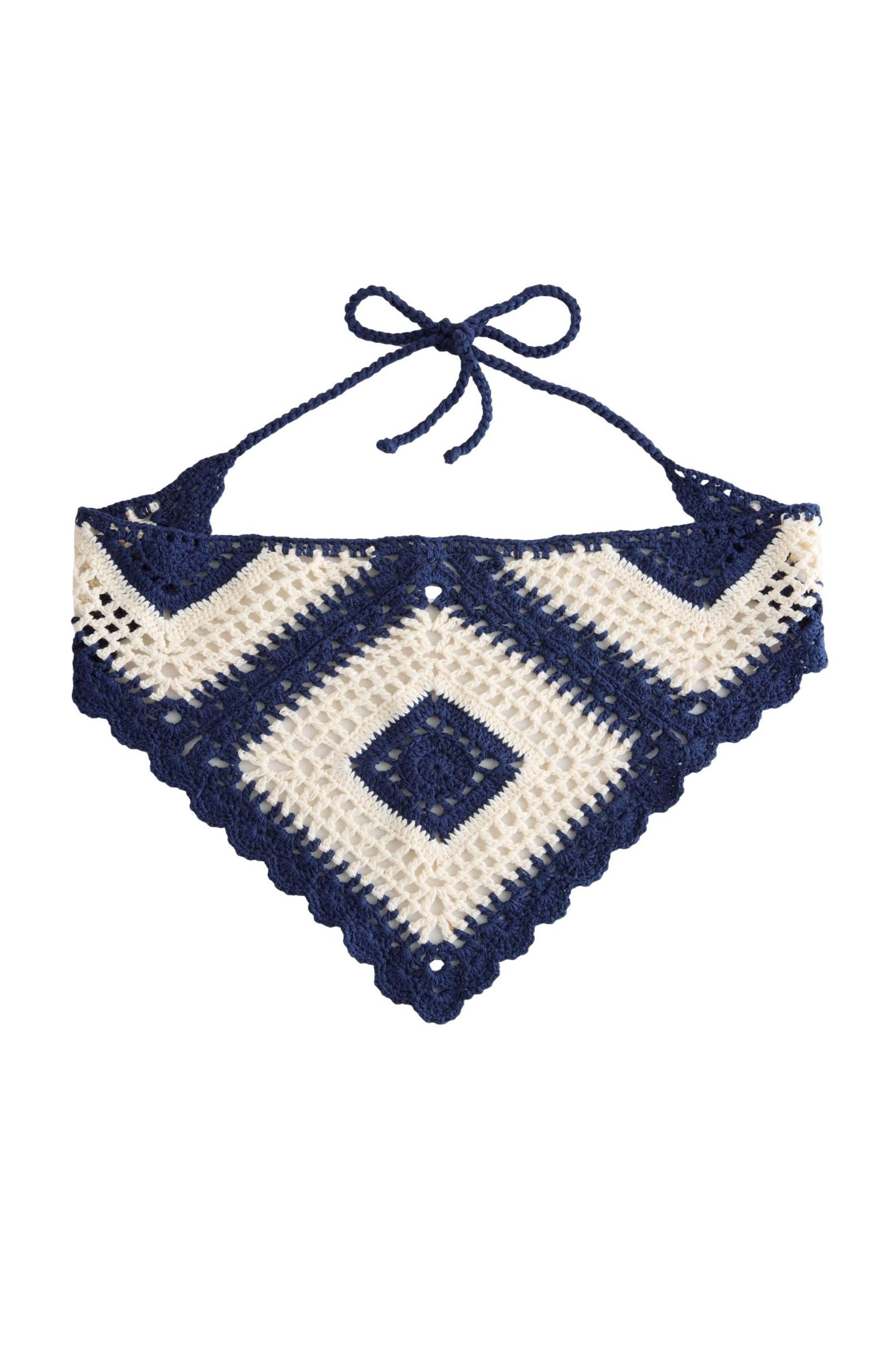 Next Kopftuch Dreieckiges Kopftuch mit Häkelbesatz, (1-St)