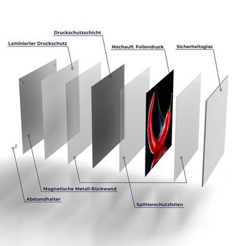 DEQORI Magnettafel 'Feurige Chilischote', Whiteboard Pinnwand beschreibbar