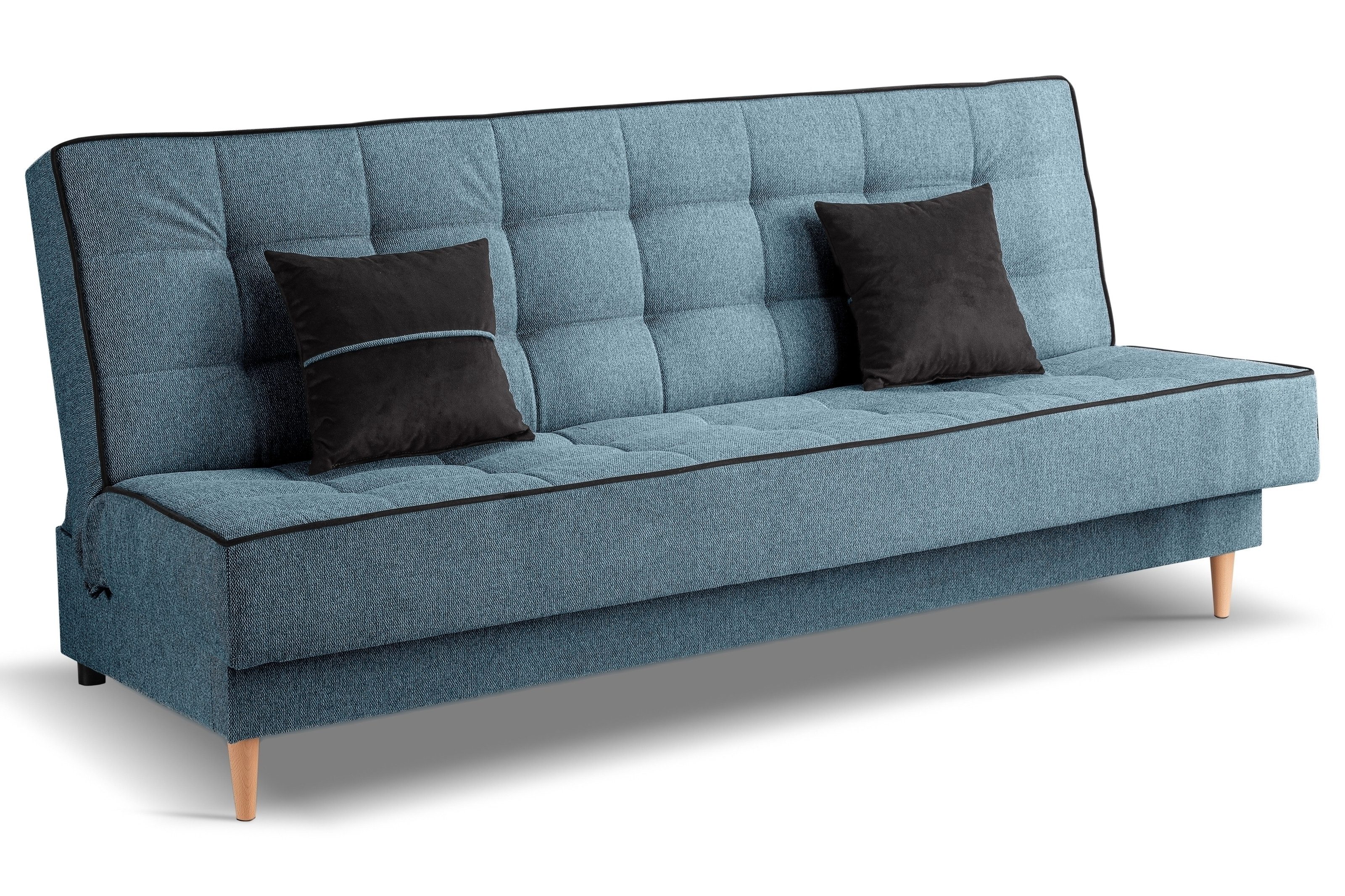 freiraum Schlafsofa Schlafsofa >Bono< in blau, Strukturstoff - 199x91x91cm (BxHxT), in blau, Strukturstoff - 199x91x91cm (BxHxT)