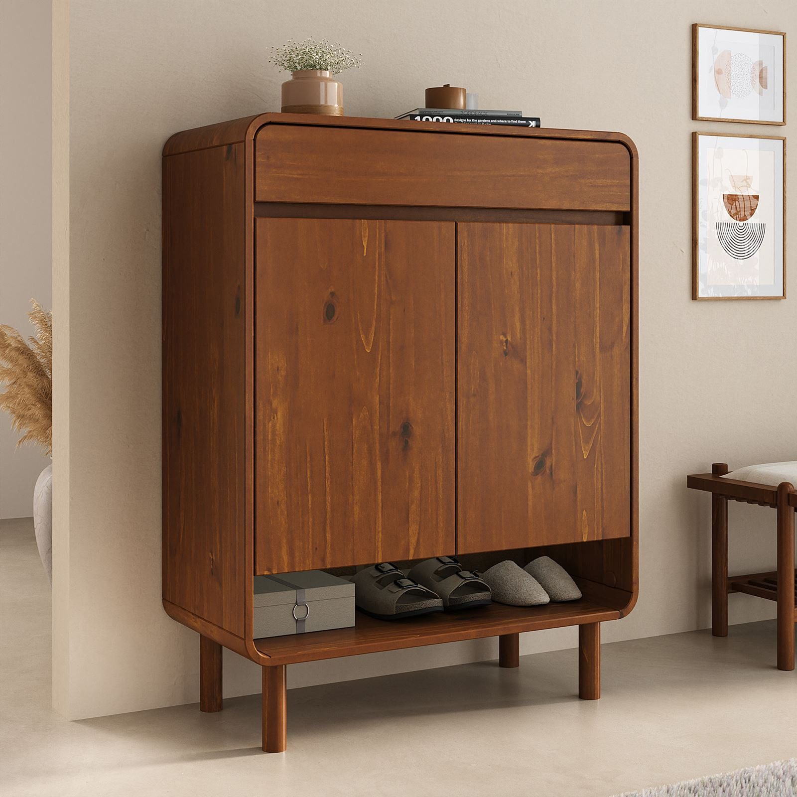 IDIMEX Schuhschrank JUAN Schuhkommode aus massivem Kiefernholz mit Schublad günstig online kaufen