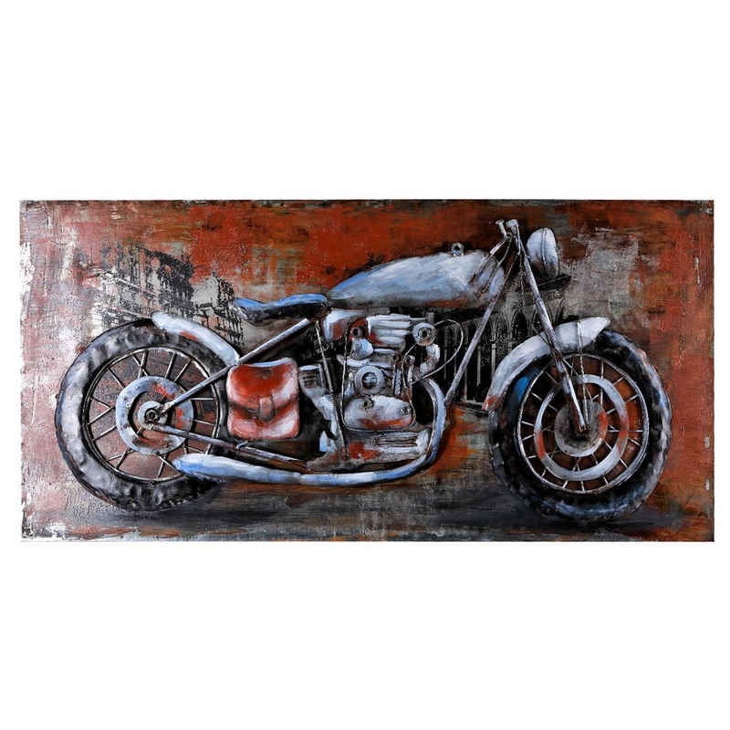 Home4Living Metallbild Wandbild 3D Motorrad Motiv Handmade, Motorcycle, 3D