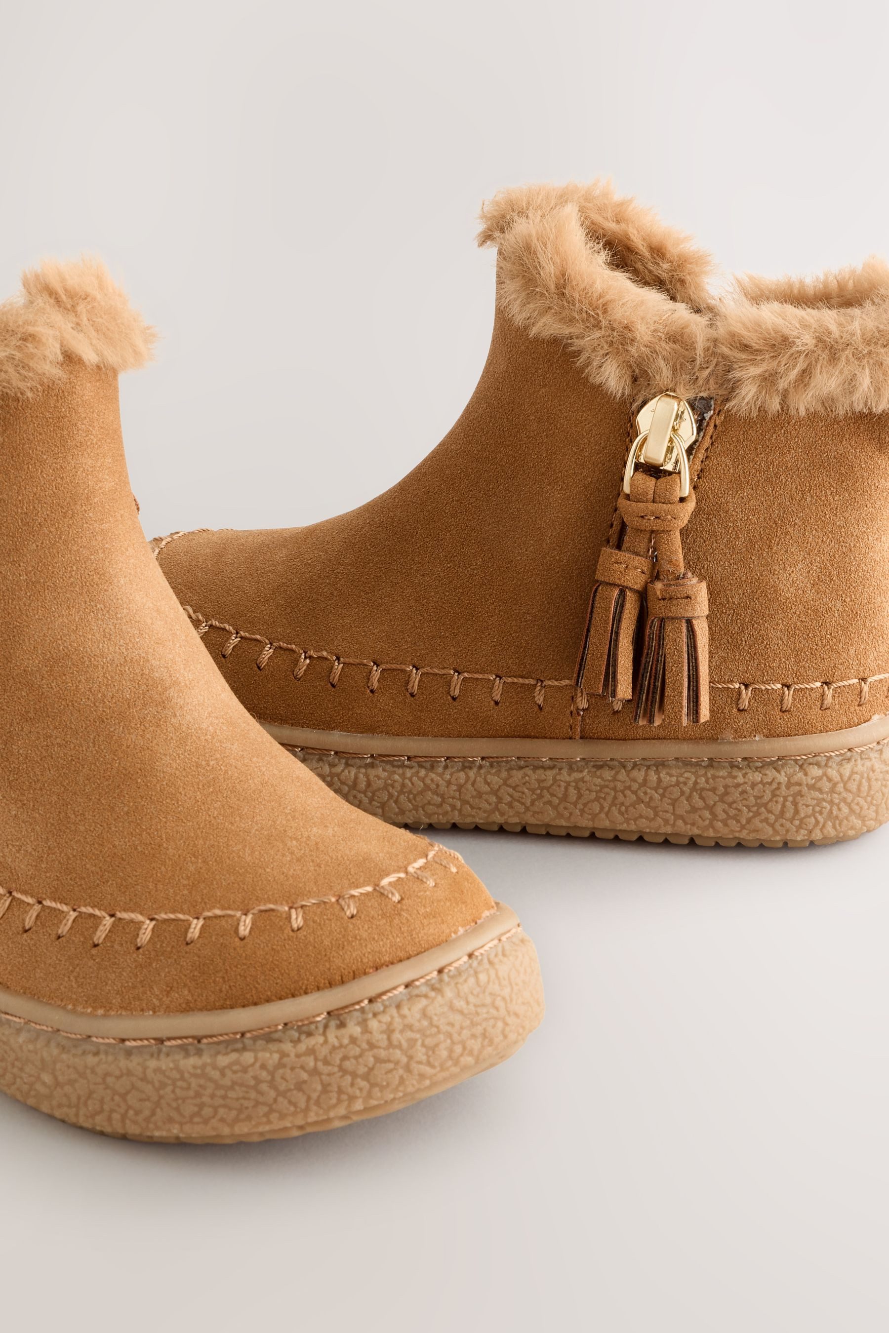 Next Reißverschluss-Stiefeletten mit Kunstfellfutter Stiefelette (1-tlg)