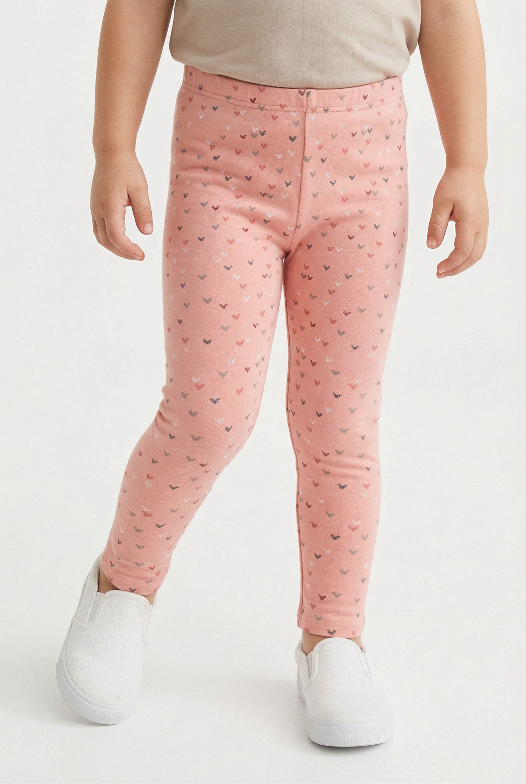 happy girls Strickleggings im süßen Herzchen-Allover