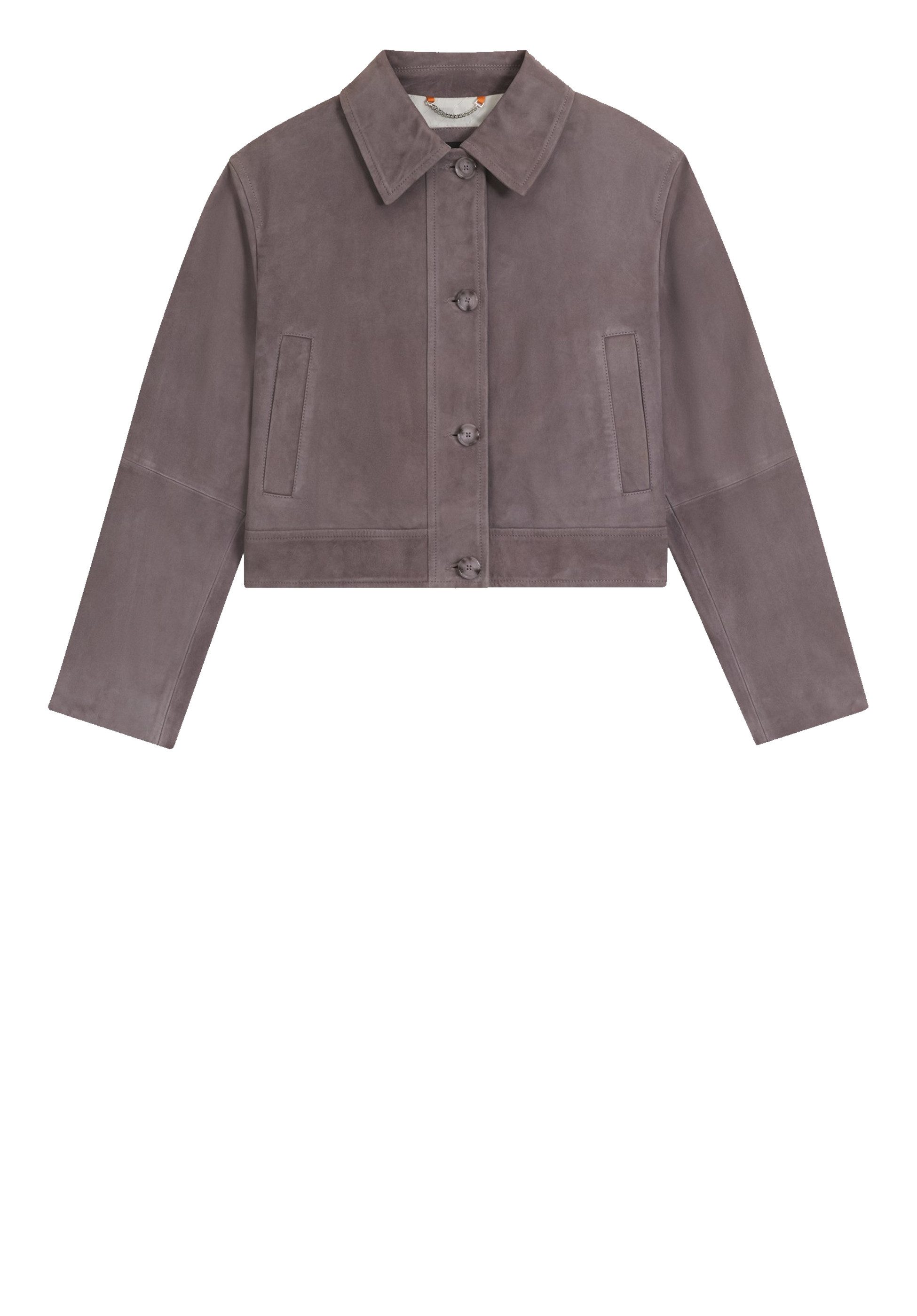 Lederjacke aus Veloursleder im Trucker-Stil