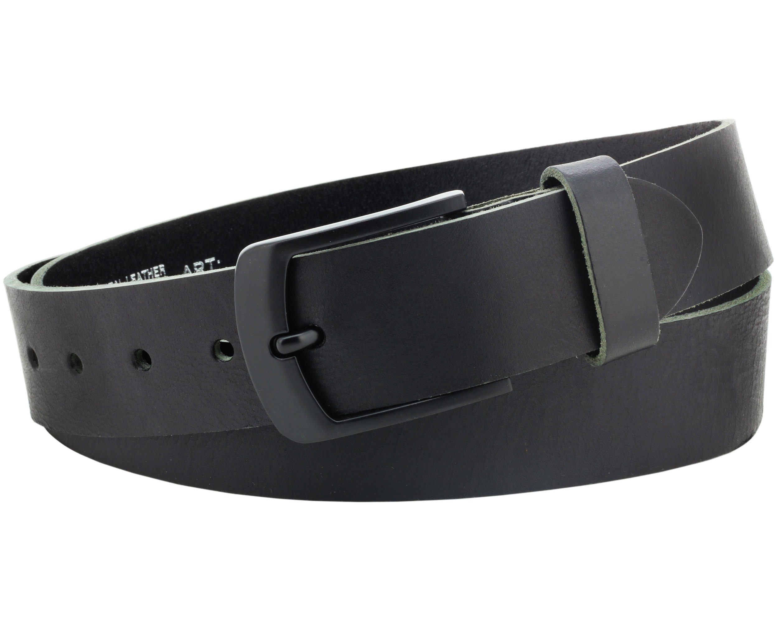 COLOGNEBELT Ledergürtel OM558-VL-Schwarz MADE IN GERMANY, Schwarz Kürzbar, 100 % Echtleder, Aus einem Stück, Unisex