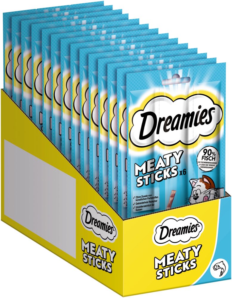 Dreamies DREAMIES™ Meaty Sticks Lachs 14 x 6 x 5g, Snack für: Katze