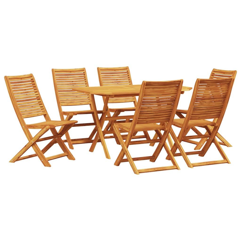 vidaXL Gartenlounge-Set Garten Essgruppe 7 stk. Braun Massivholz, (7-tlg)
