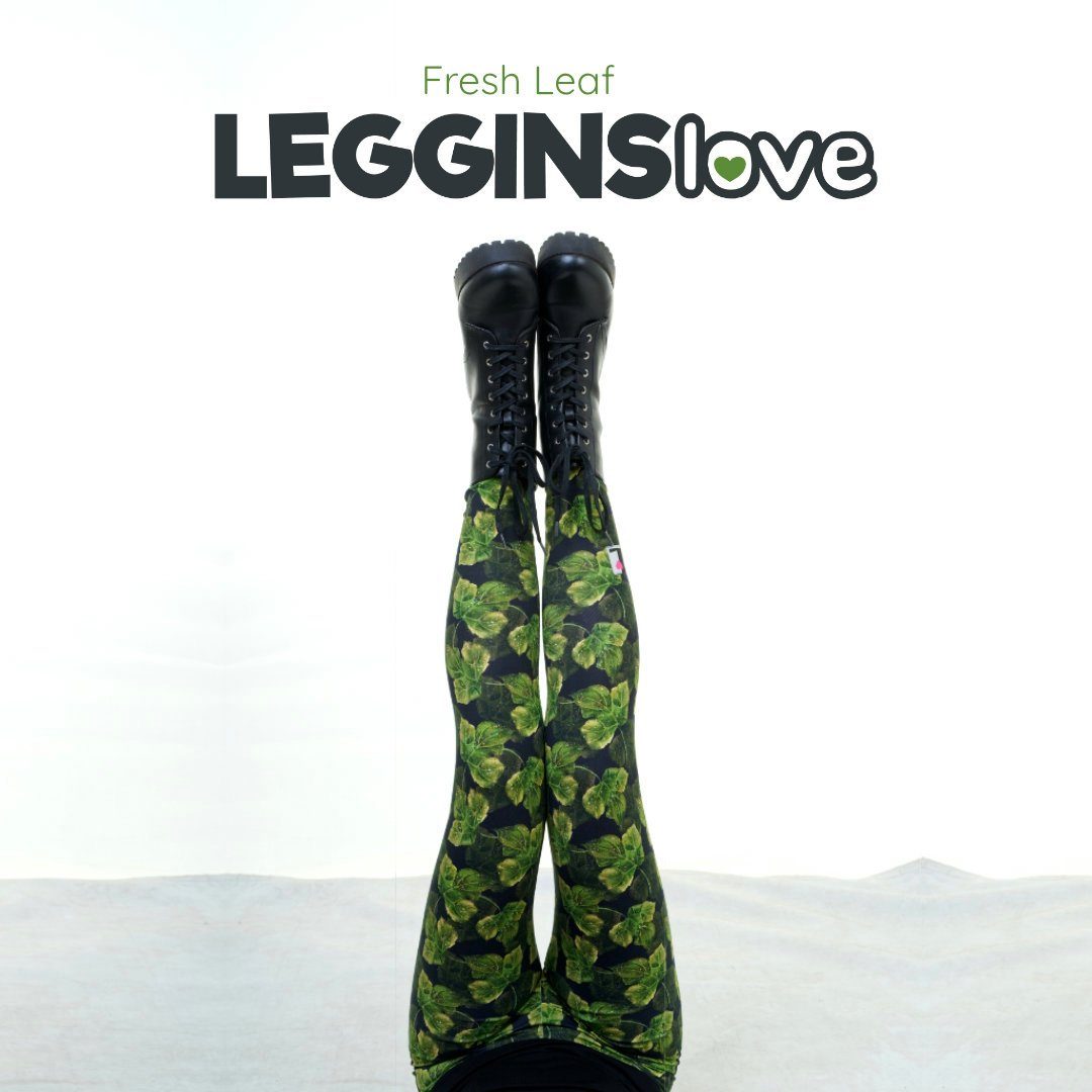 Leggins Love Leggings by grünen Love Leggins mit Blattzauber Blumen Leggings