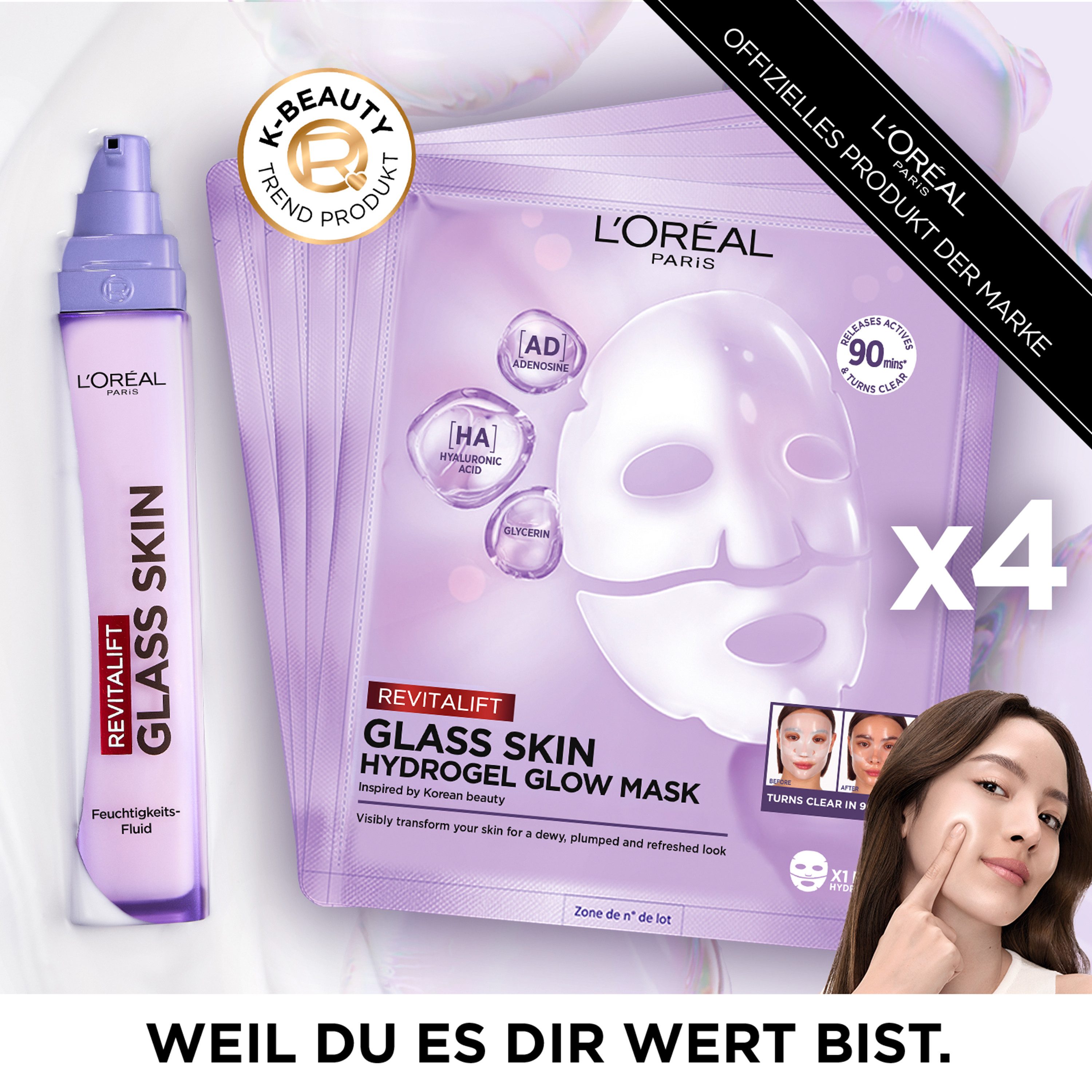L'ORÉAL PARIS Gesichtsmaske REVITALIFT GLASS SKIN HYDROGEL GLOW MASK – Bild 5 von 5