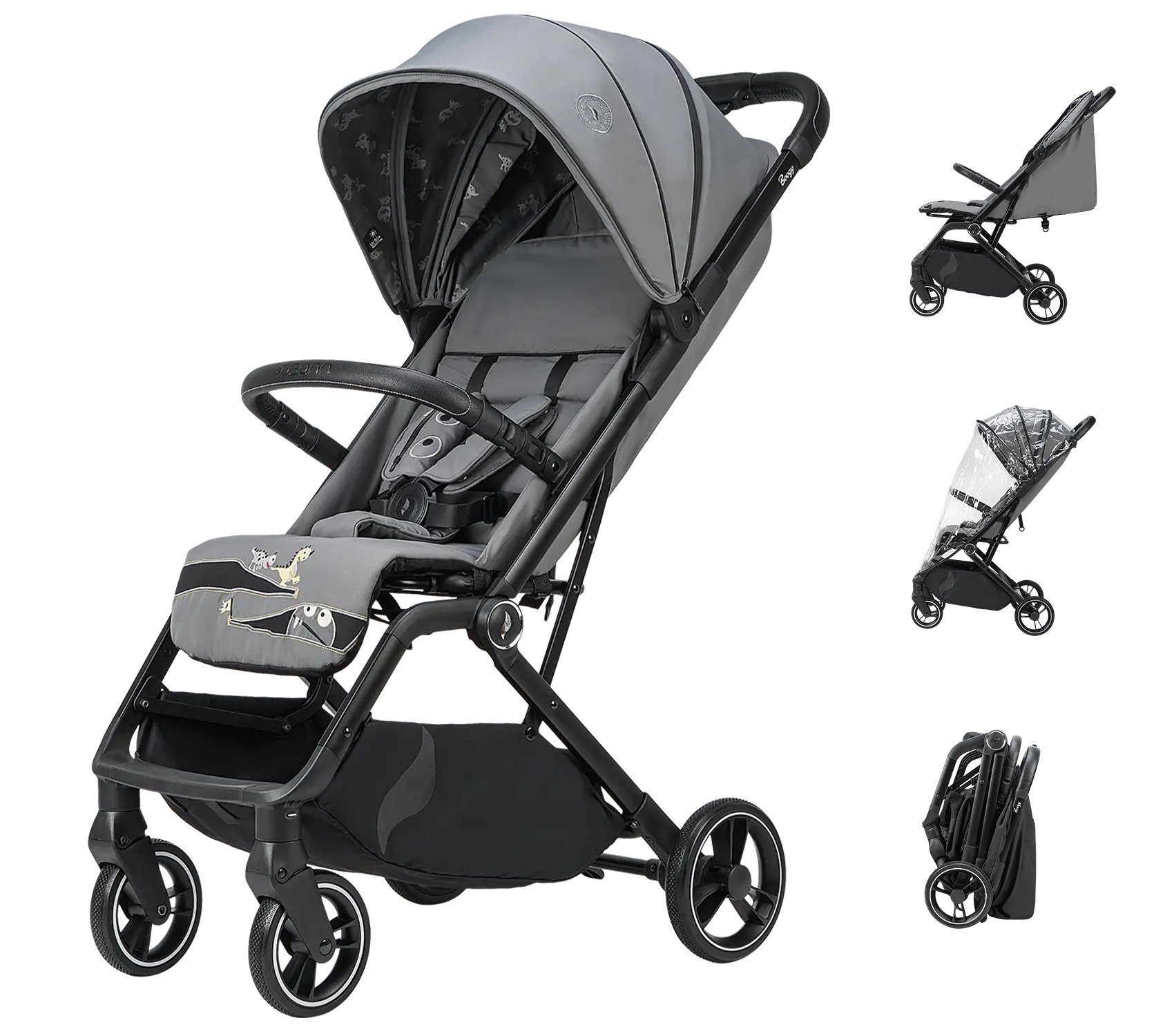 Osann Kinder-Buggy Boogy 2, 0 - 22 kg inkl. Regenverdeck, große Räder, Einhand-Faltmechanismus