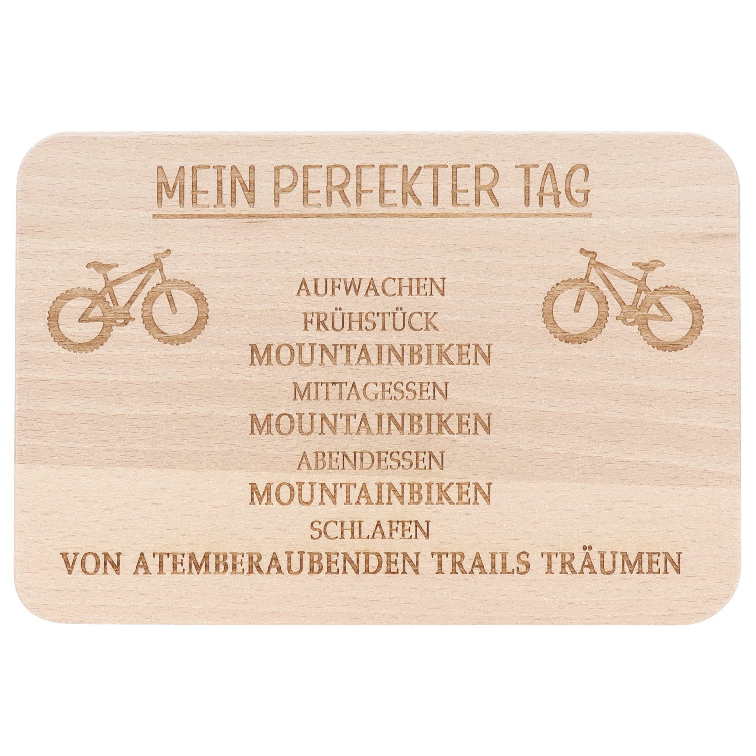 Spruchreif® Frühstücksbrett Holz-Frühstücksbrettchen · Brotzeitbrett mit Gravur · Geschenk Hobby