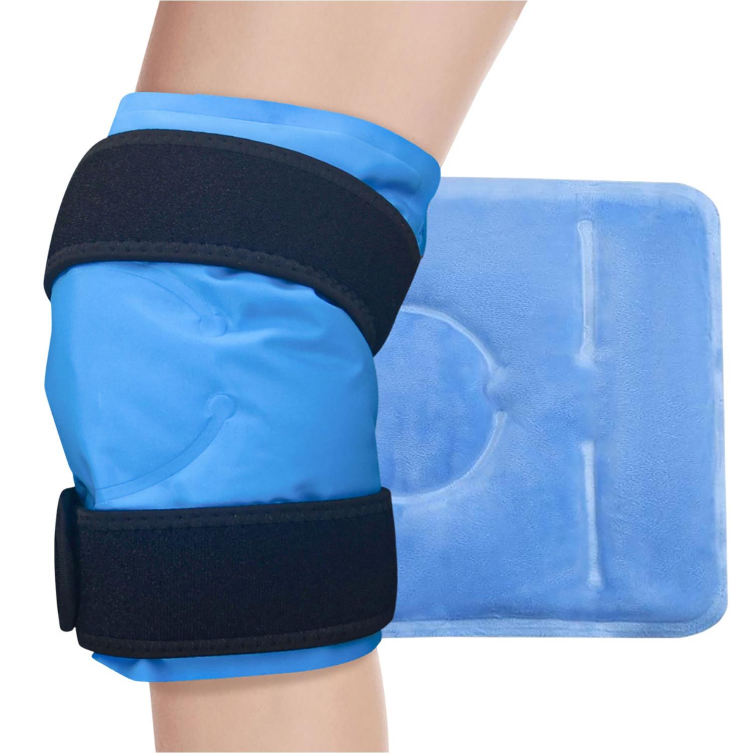 Refttenw Kniebandage Knie Kühlmanschette mit Gel-Kühlpad,Kalt Warm Kompresse Kühlpack