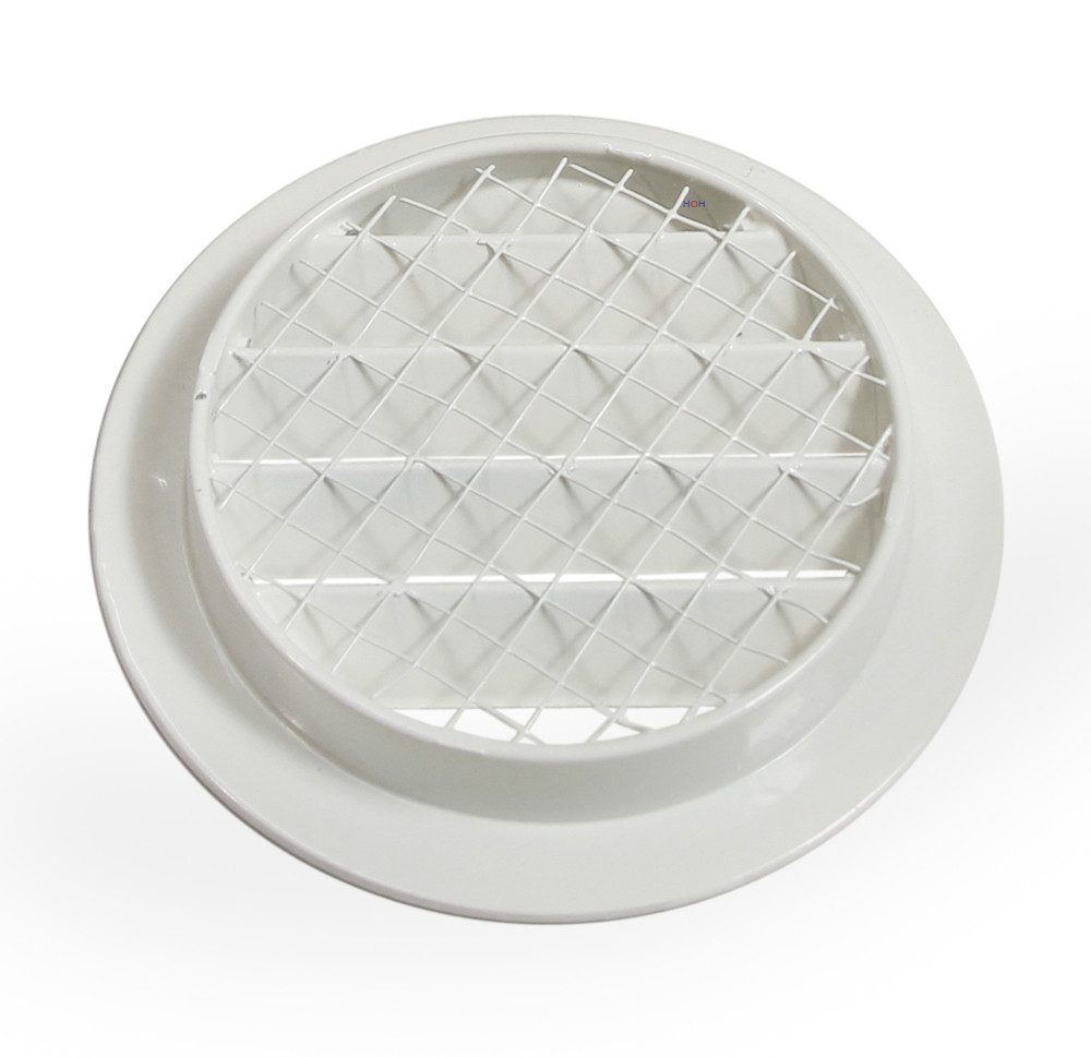 Häusler Onlinehandel GmbH Lüftungsgitter Lüftungsgitter LG - 100 AVL W Pulverbeschichtet Weiss DN 100, integriertes Insektenschutzgitter