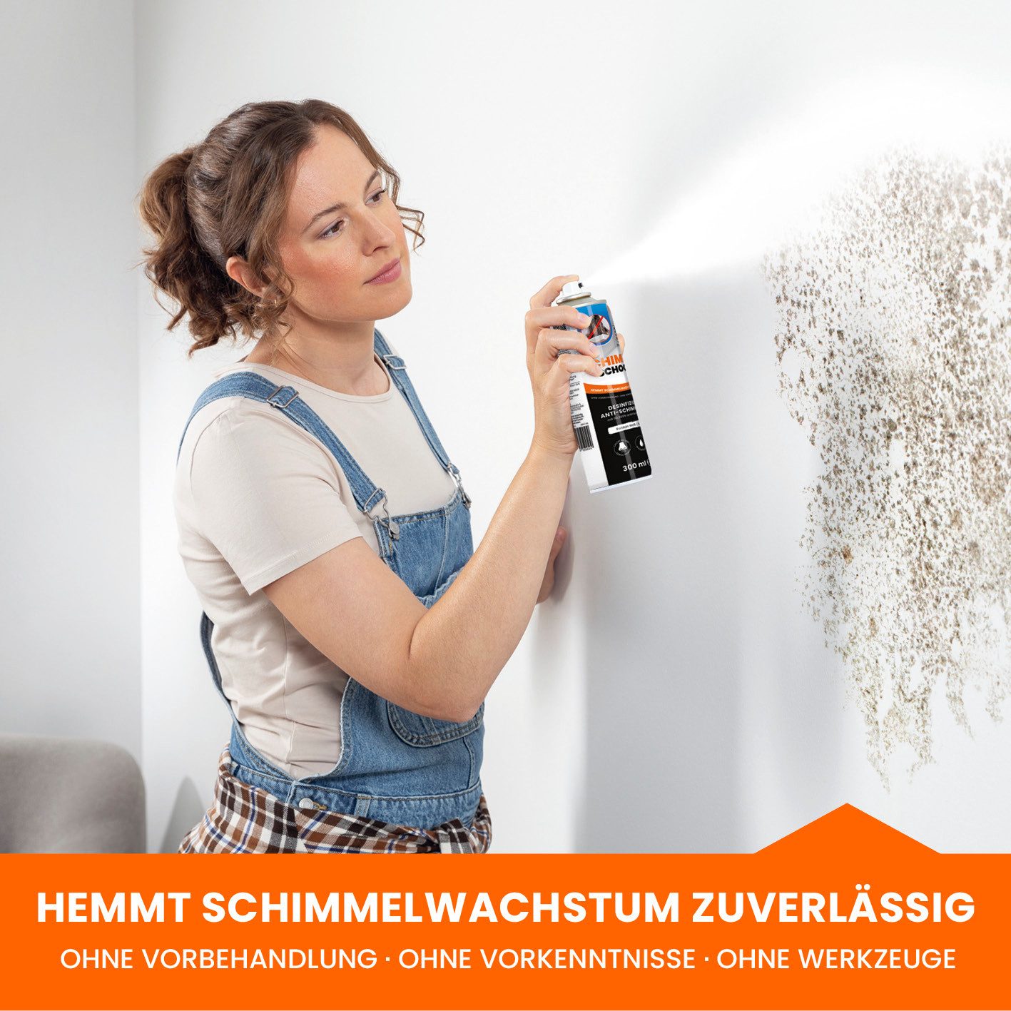 Tonis SCHIMMELSCHOCK Wandfarbe 5.2 Anti-Schimmel-Farbe mit 99,999% antimikrobieller Wirkung, Sprühfarbe für ca. 1,5 qm, wissenschaftlich nachgewiesene Wirkung – Bild 2 von 5