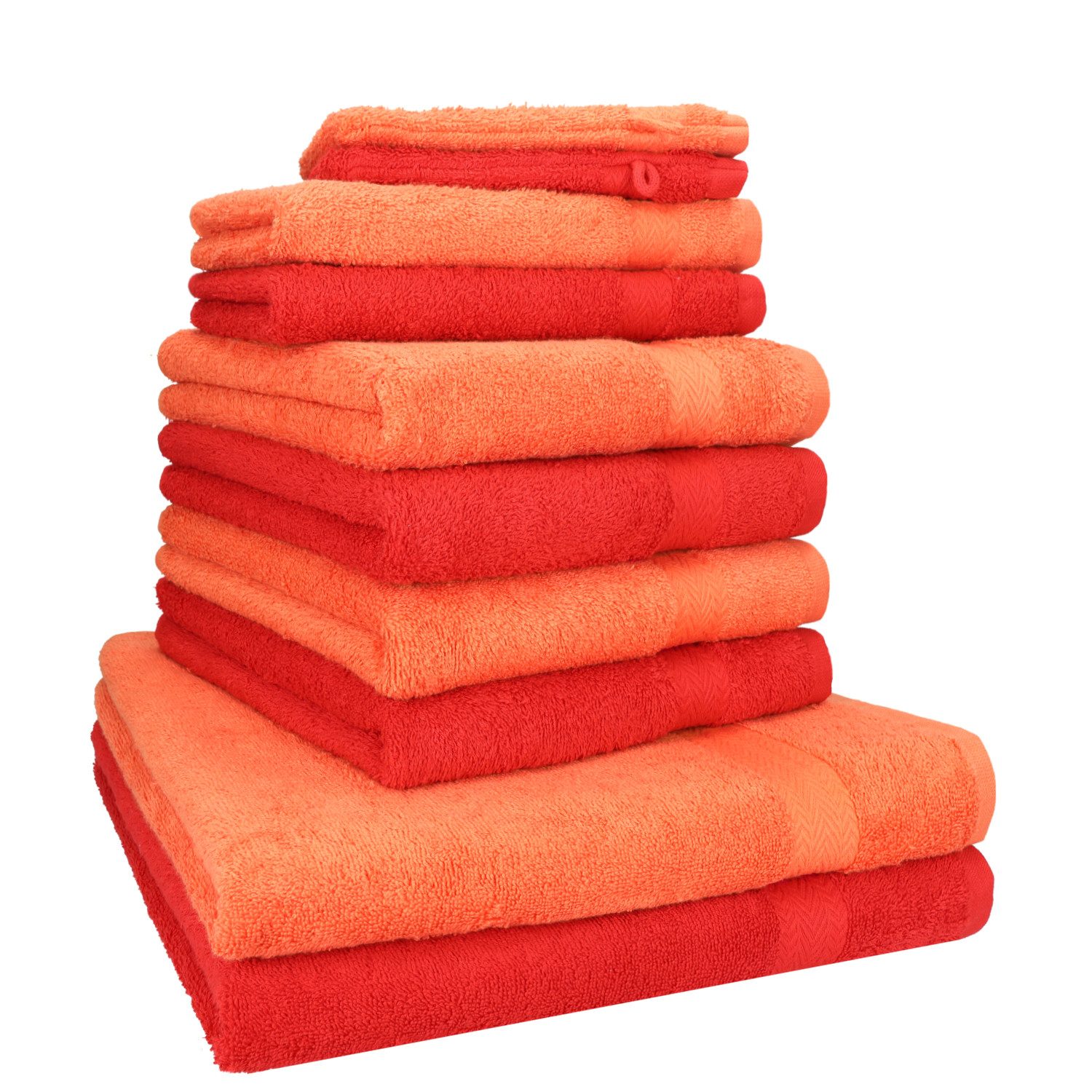Betz Handtuch Set 10-TLG. Handtuch-Set Premium Farbe Rot & Orange, 100% Bau günstig online kaufen