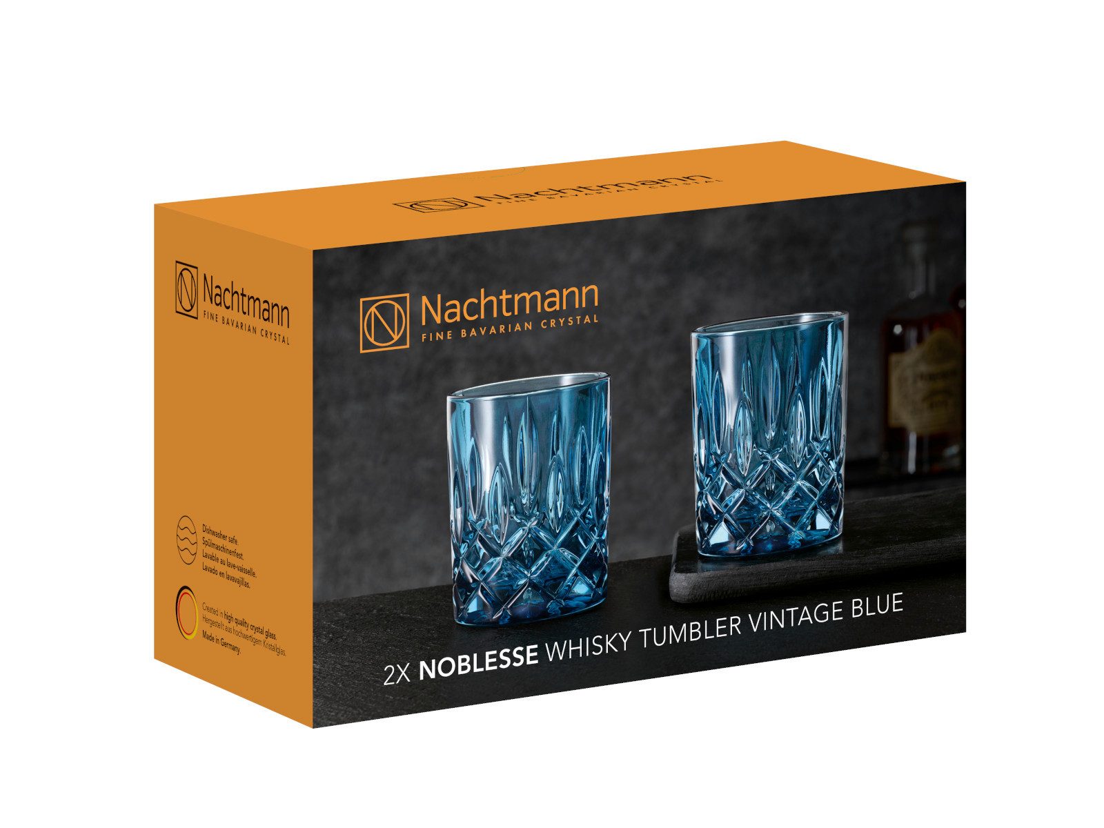Nachtmann Gläser-Set Noblesse Whiskybecher vintage blue Set 2tlg, Kristallglas