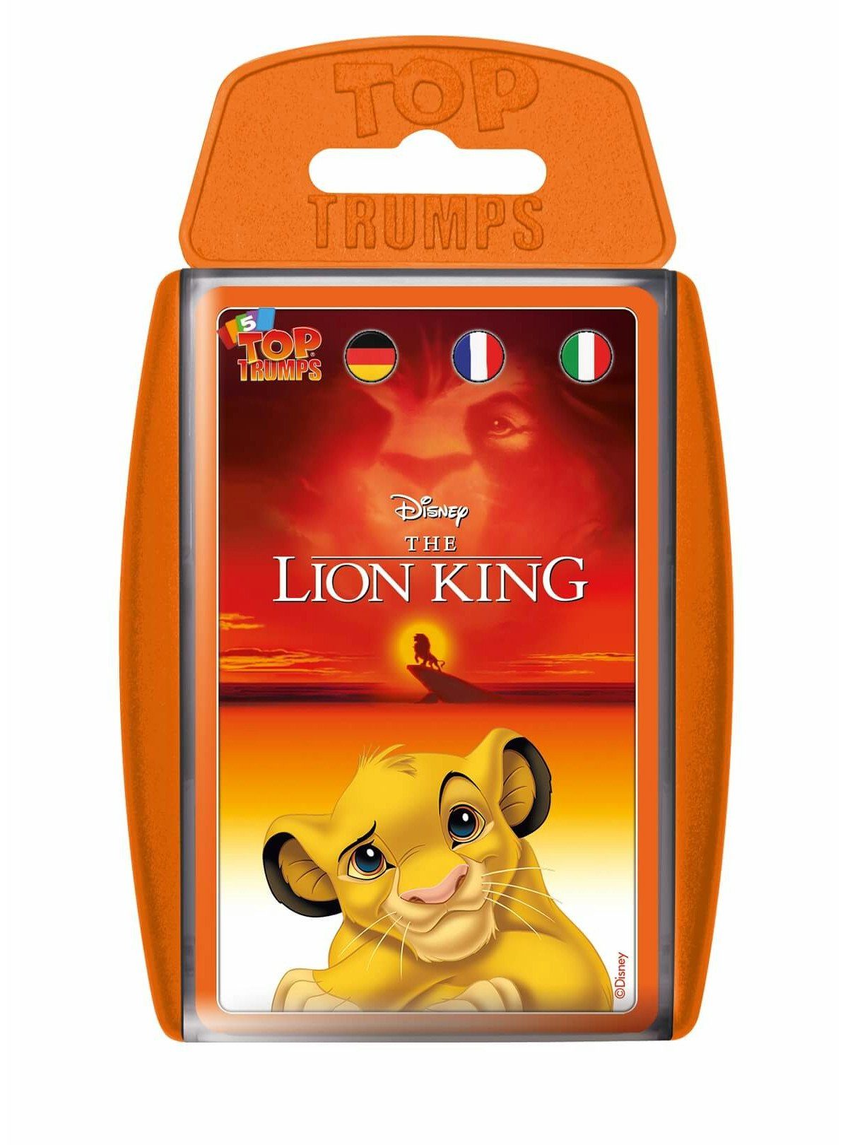 Winning Moves Spiel Top Trumps König der Löwen, Quartett, mehrsprachig in deutsch, französisch und italienisch