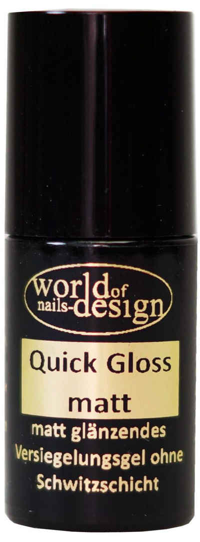 World of Nails-Design UV-Nagellack LED/UV Quick Finish Versiegelungsgel ohne Schwitzschicht Pinselflasche, ohne Schwitzschicht