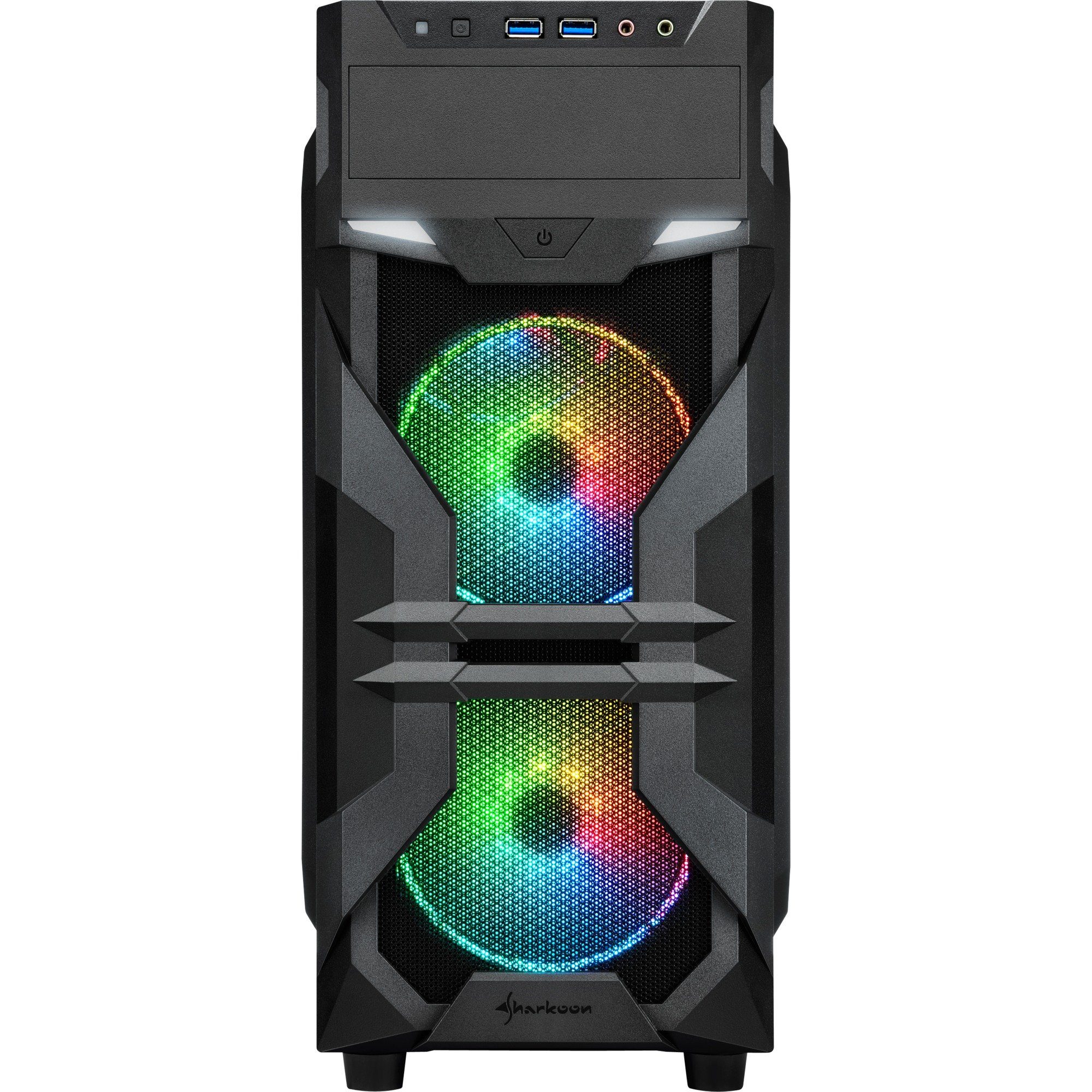 Sharkoon PC-Gehäuse Sharkoon VG7-W RGB, Tower-Gehäuse, (Seitenteil aus