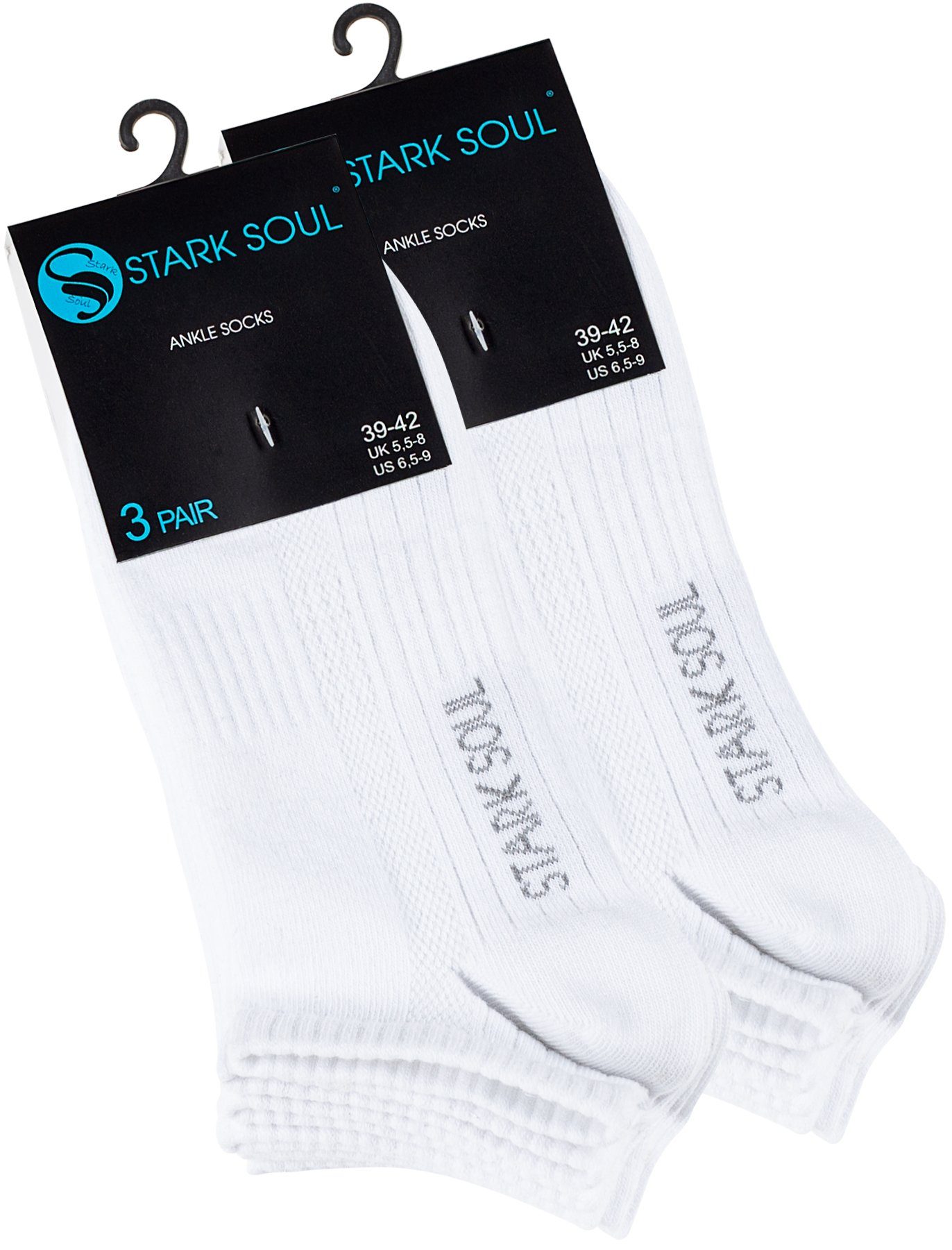 Stark Soul® Sneakersocken Sneaker Socken Mesh gekämmte Baumwolle, Premium Qualität, Unisex 6 Paar