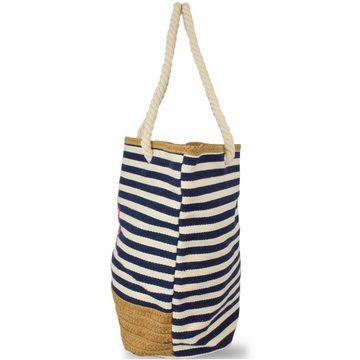 Sonia Originelli Umhängetasche Strandtasche Beachbag Shopper Anker Maritim Streifen