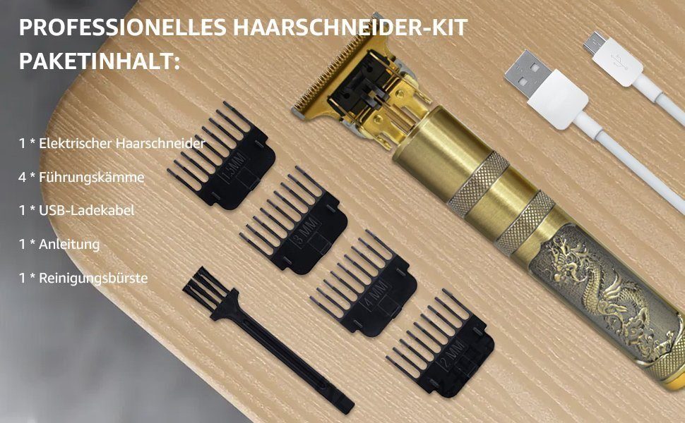 Profi Trimmer LifeImpree Haarschneidemaschine, Haarschneider, Drache für Männer