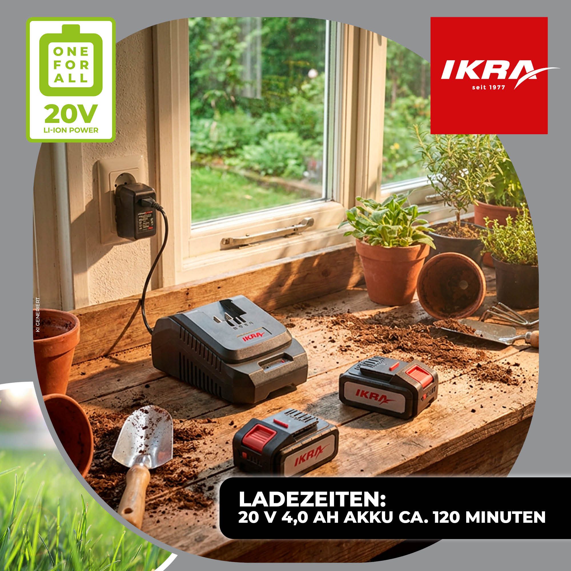 ikra GmbH 20V-Schnellladegerät Batterie-Ladegerät (Packung, Schnellladegerät) – Bild 4 von 5