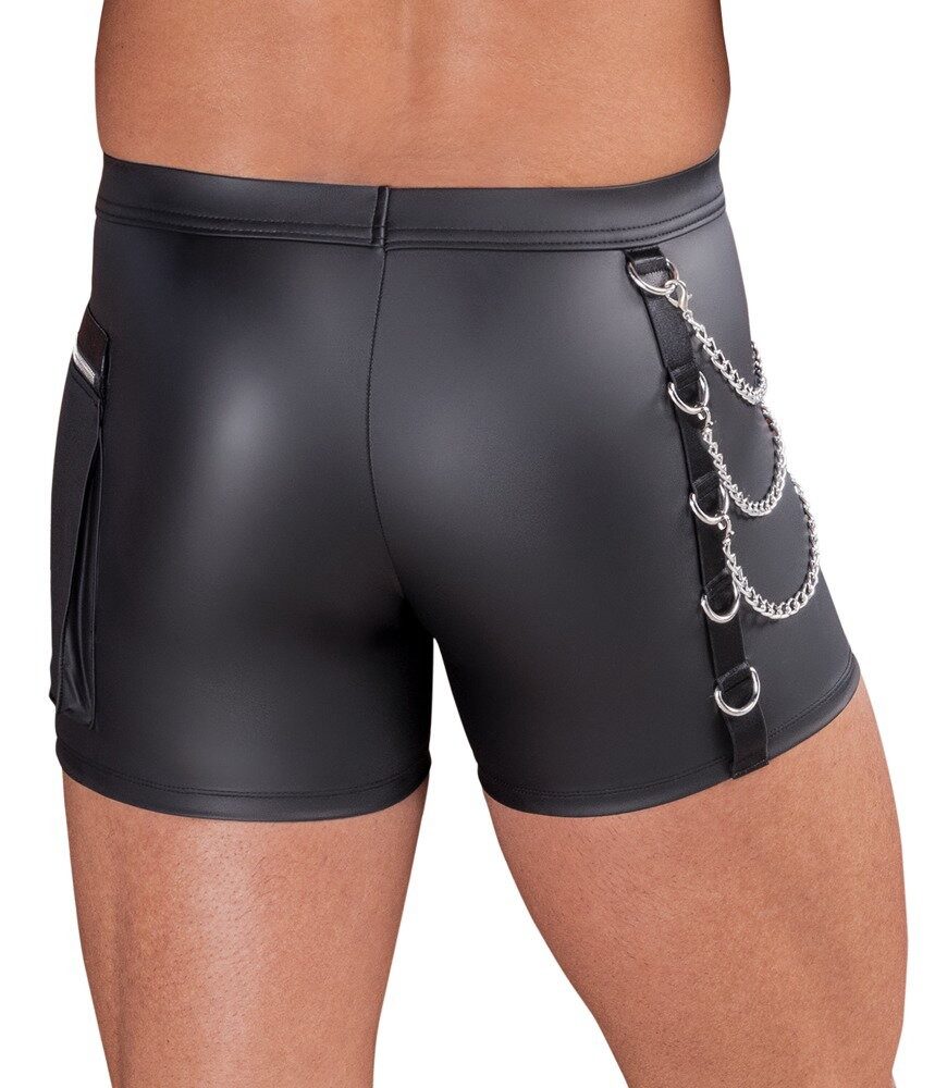 NEK Boxershorts Boxershorts im schwarzen Mattlook mit Ketten und Reißversch günstig online kaufen