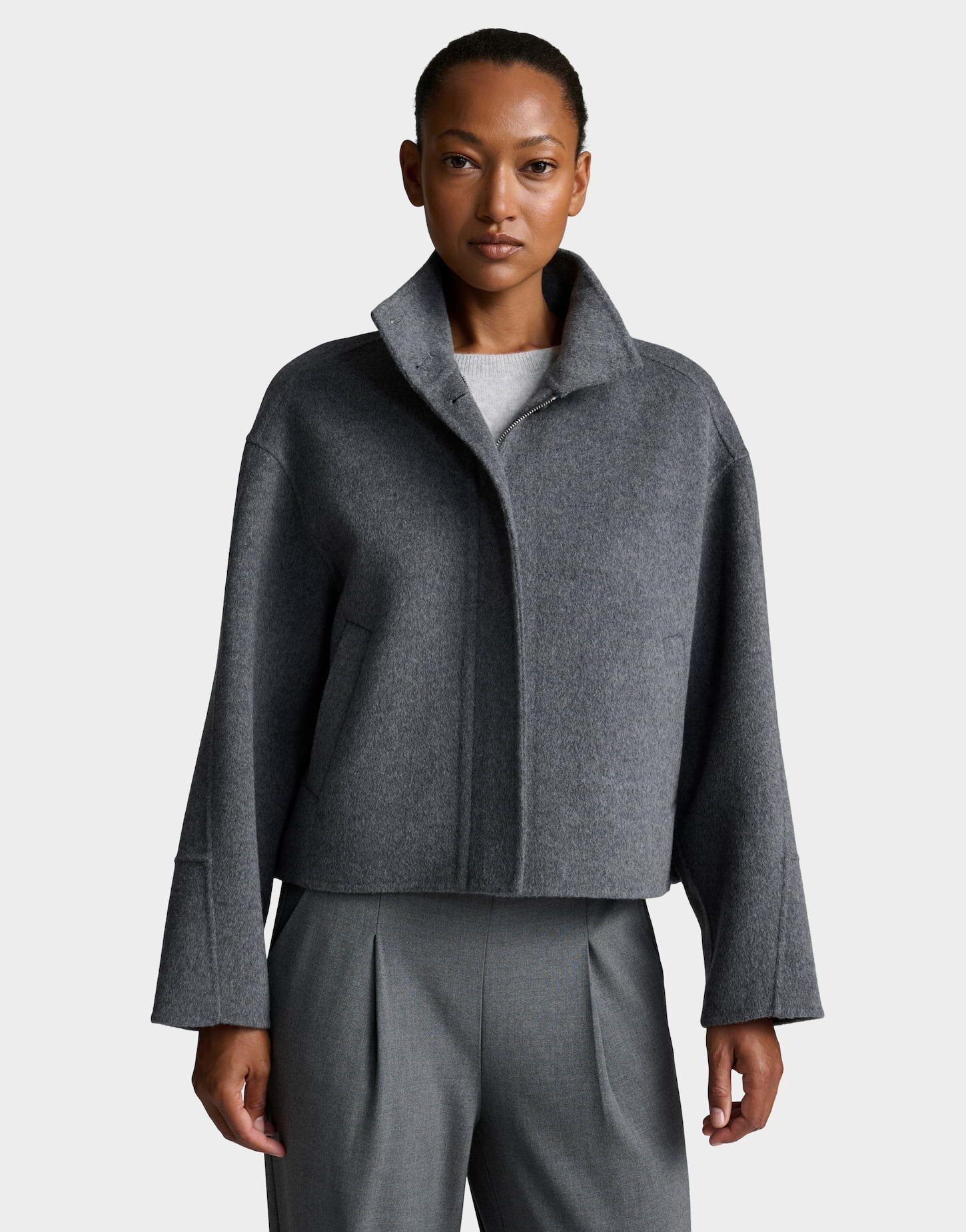 someday Wolljacke Varielle aus hochwertigem Woll Kaschmir Mix Gerader Schnitt mit überschnittener Schulter und Eingrifftaschen
