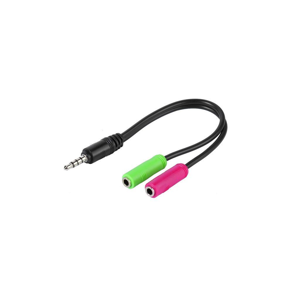 Vivanco Kopfhörer / Headset Adapter 3,5 mm, 0,1m (45499) Audio- & Video-Kabel