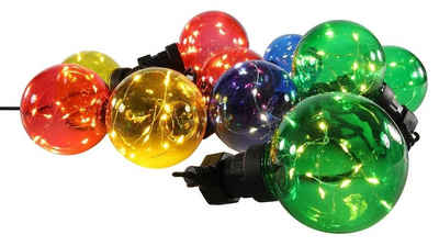 LED-Lichterkette LISSANDRA, Länge 7,5 Meter, Mehrfarbig, Kunststoff, 100-flammig, 10 Birnen, Timerfunktion