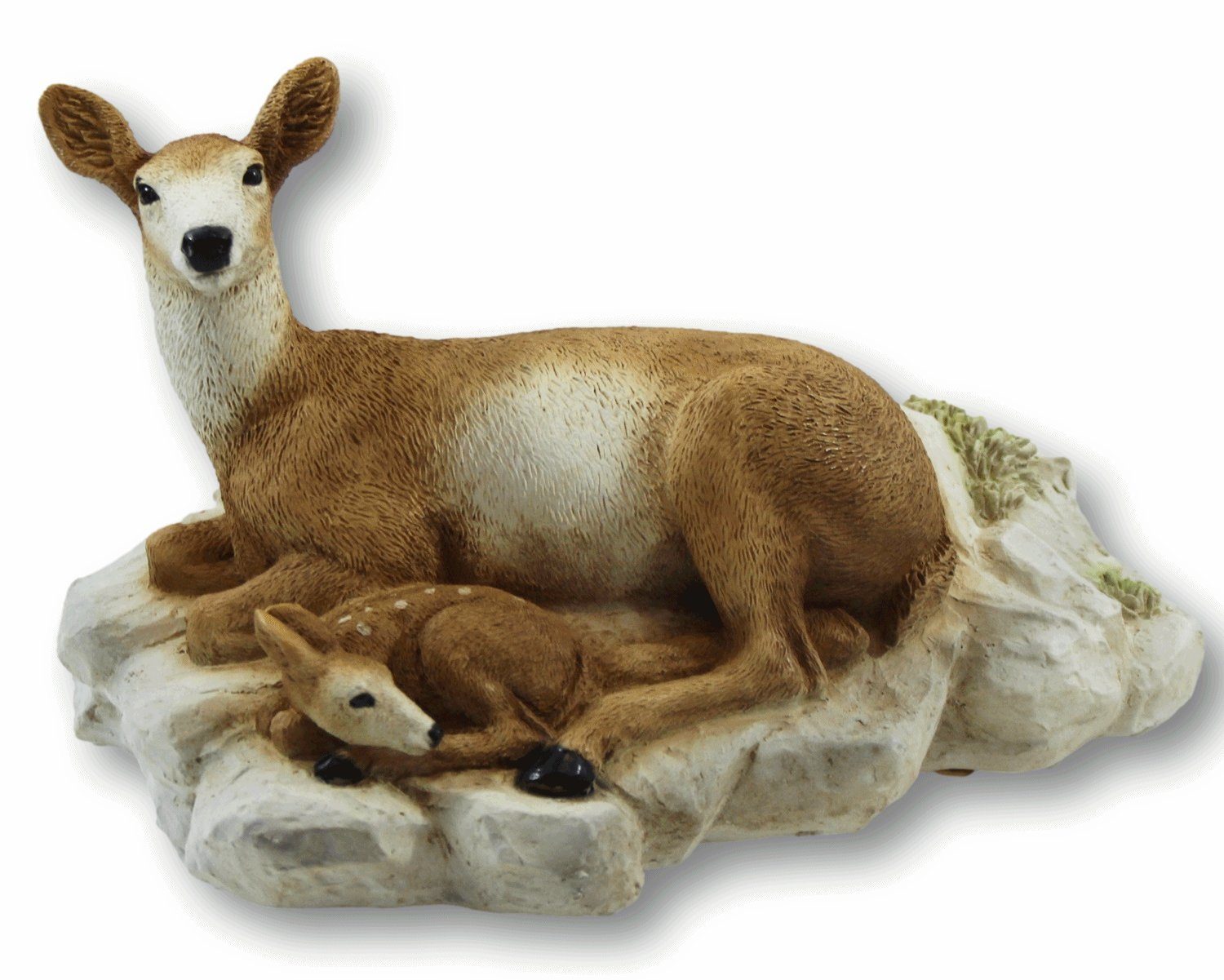 Castagna Tierfigur Dekofigur Tierfigur Wildrot Reh mit Bambi Rehkitz liegend Kollektion Castagna aus Resin H 15 cm
