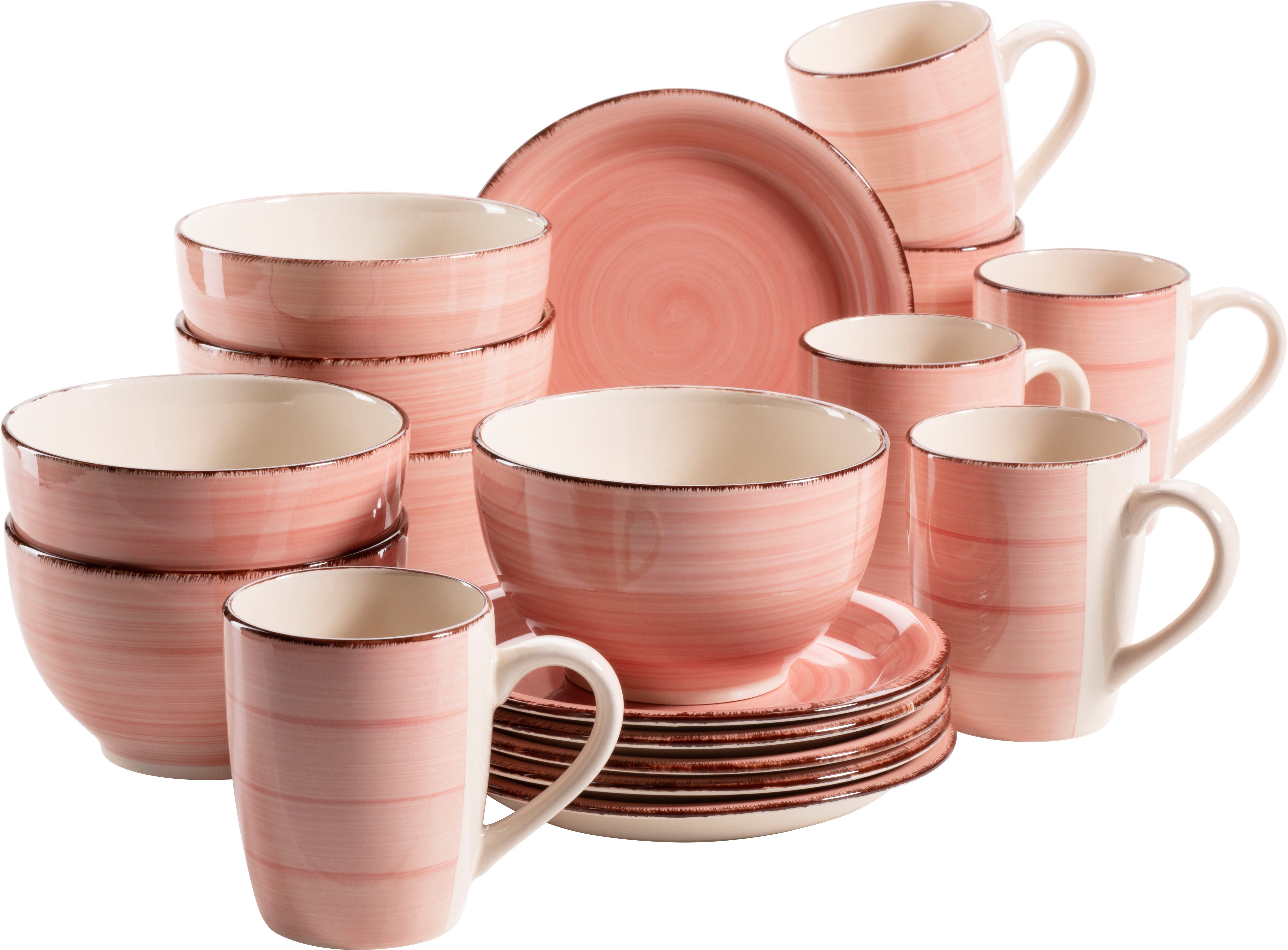 OTTO home Kaffeeservice Geschirr-Set, Service Bell Tempo (18-tlg), 6 Personen, Keramik, mit Spiraldekor, 18 Teile, für 6 Personen