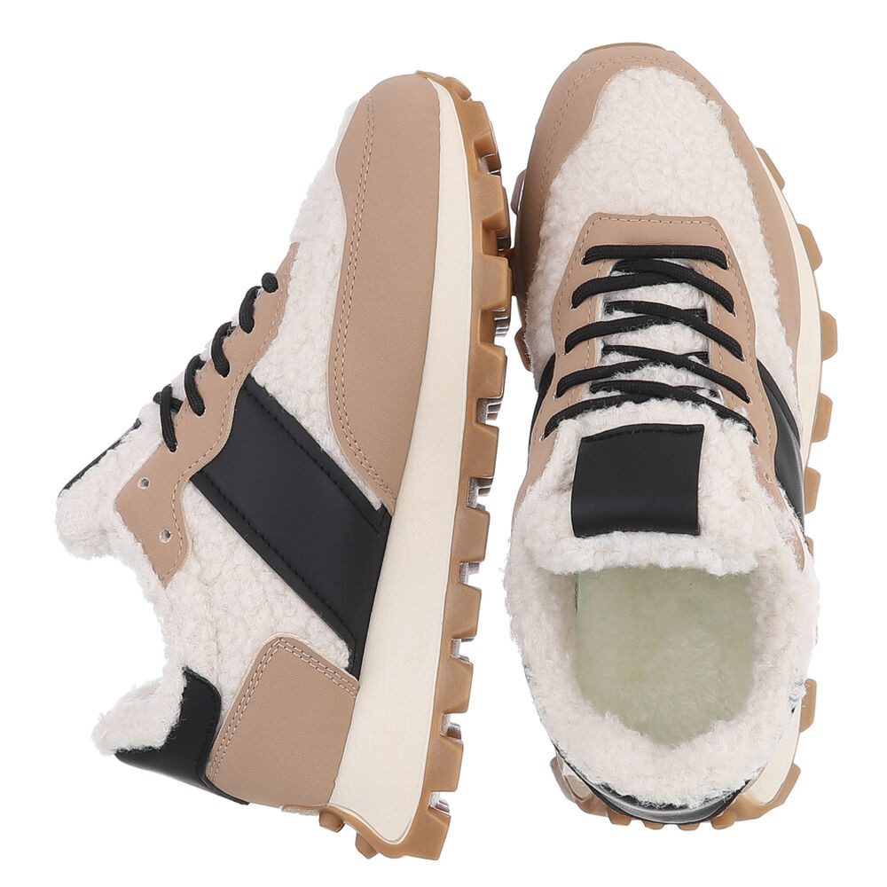 Ital-Design Damen Sneakers mit hohem Komfort für Freizeitaktivitäten Snowboots (90704249) Flach Sneakers Low in Hellbraun