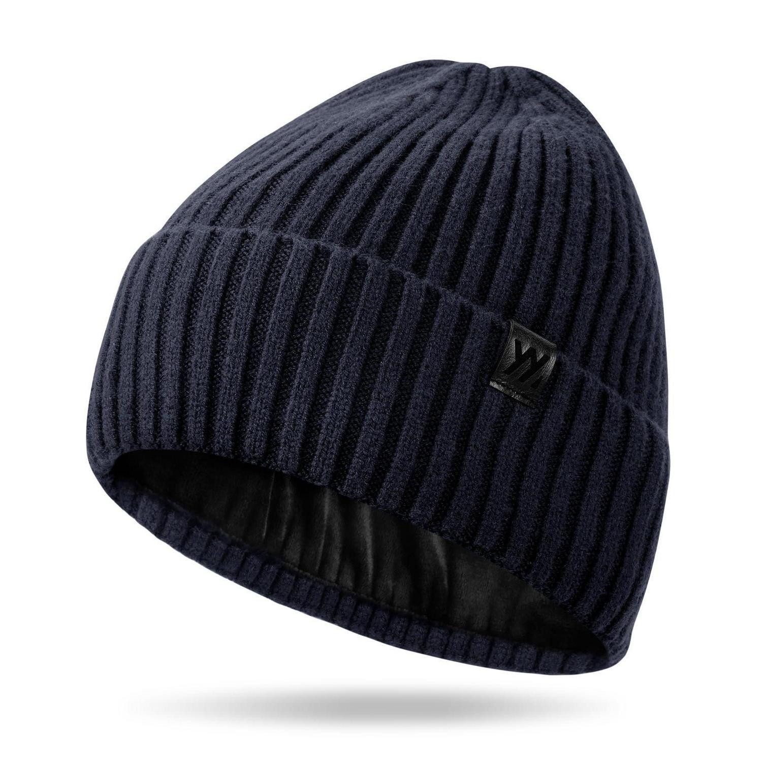 LuxusKollektion Beanie Winter Mütze Strickmütze Blau (1-St)