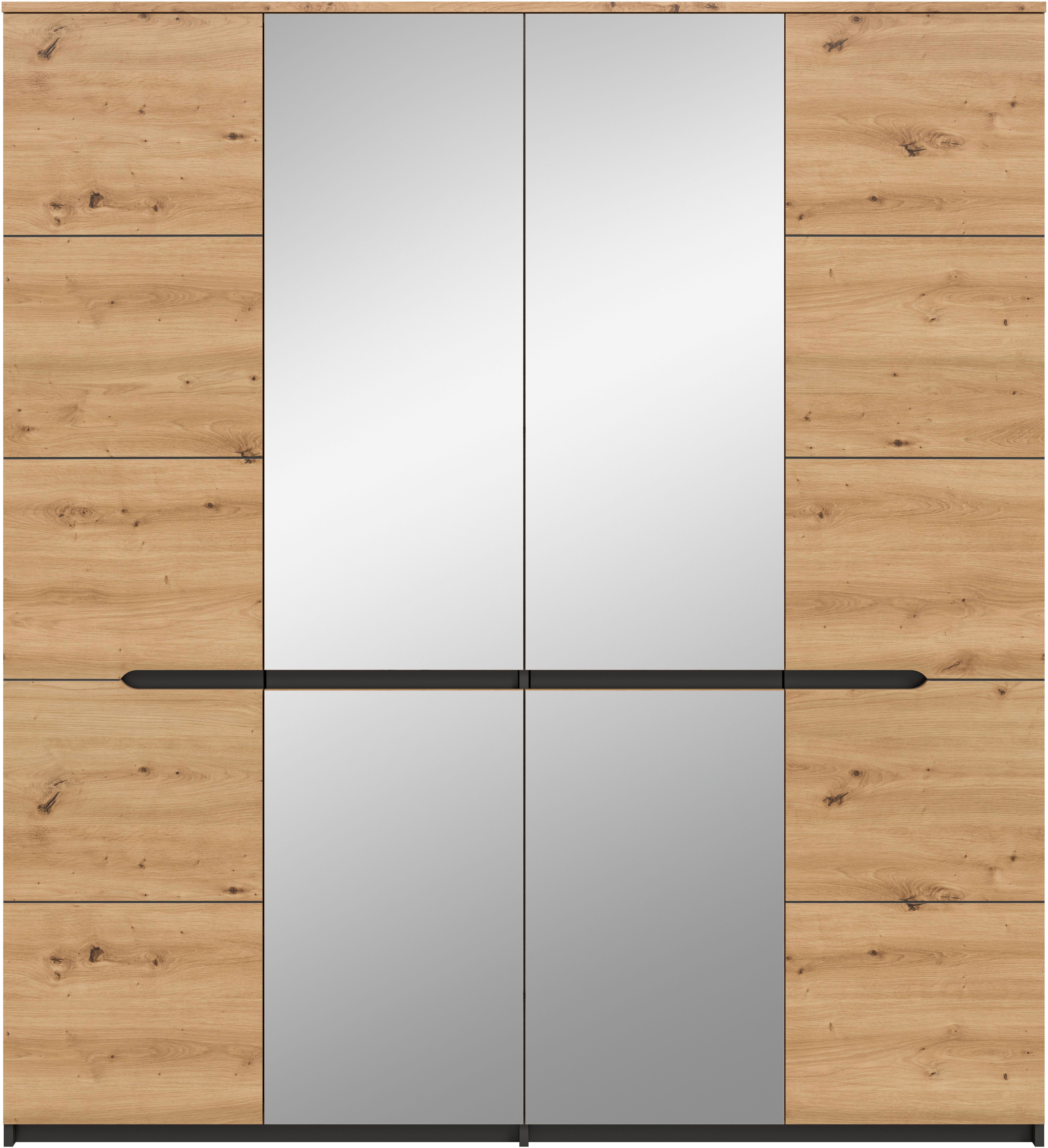Home affaire Kleiderschrank REHAT, Breite 180 cm, 4 Türen, 2 Kleiderstangen, 4 Ablageböden (2-St) Schlafzimmerschrank, Schrank, Garderobenschrank, Garderobe