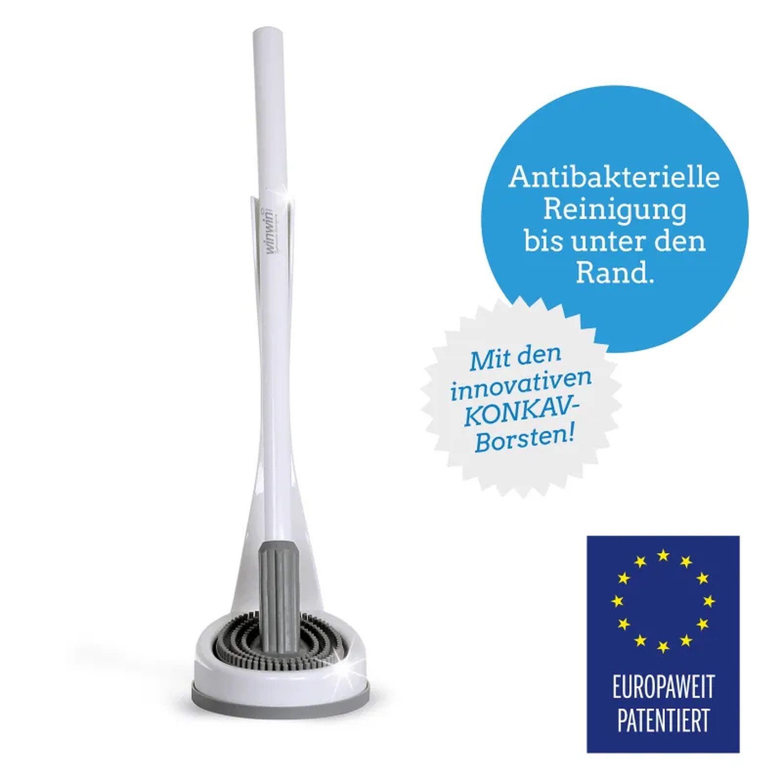 winwinCLEAN WC-Garnitur WC Cleaner WC Reinigungsbürste Toilettenbürste Klobürste aus Silikon, selbstreinigende Konkav - Silikonborstenbürste mit Anti-Haft-Effekt