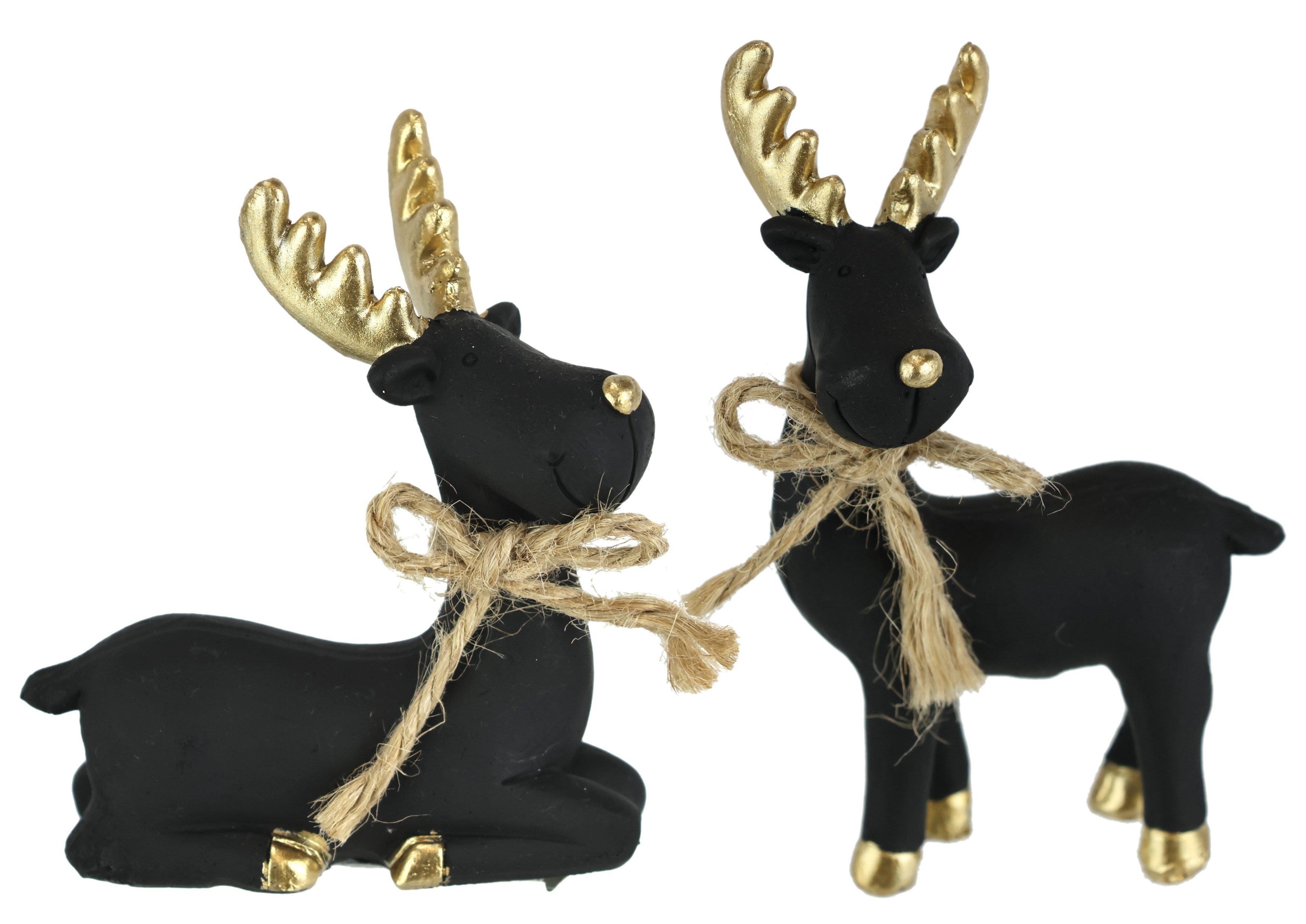 I.GE.A. Dekofigur Tierfigur Elch (2 St), Figur Rentier Skulptur Statue Weihnachtsdeko Hirsch Dekohirsch Advent