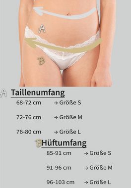 Fabio Farini String Frauen Unterwäsche - String Tanga aus Baumwolle (Packung, 6-St) Damen Slips mit floraler Spitze am Bund