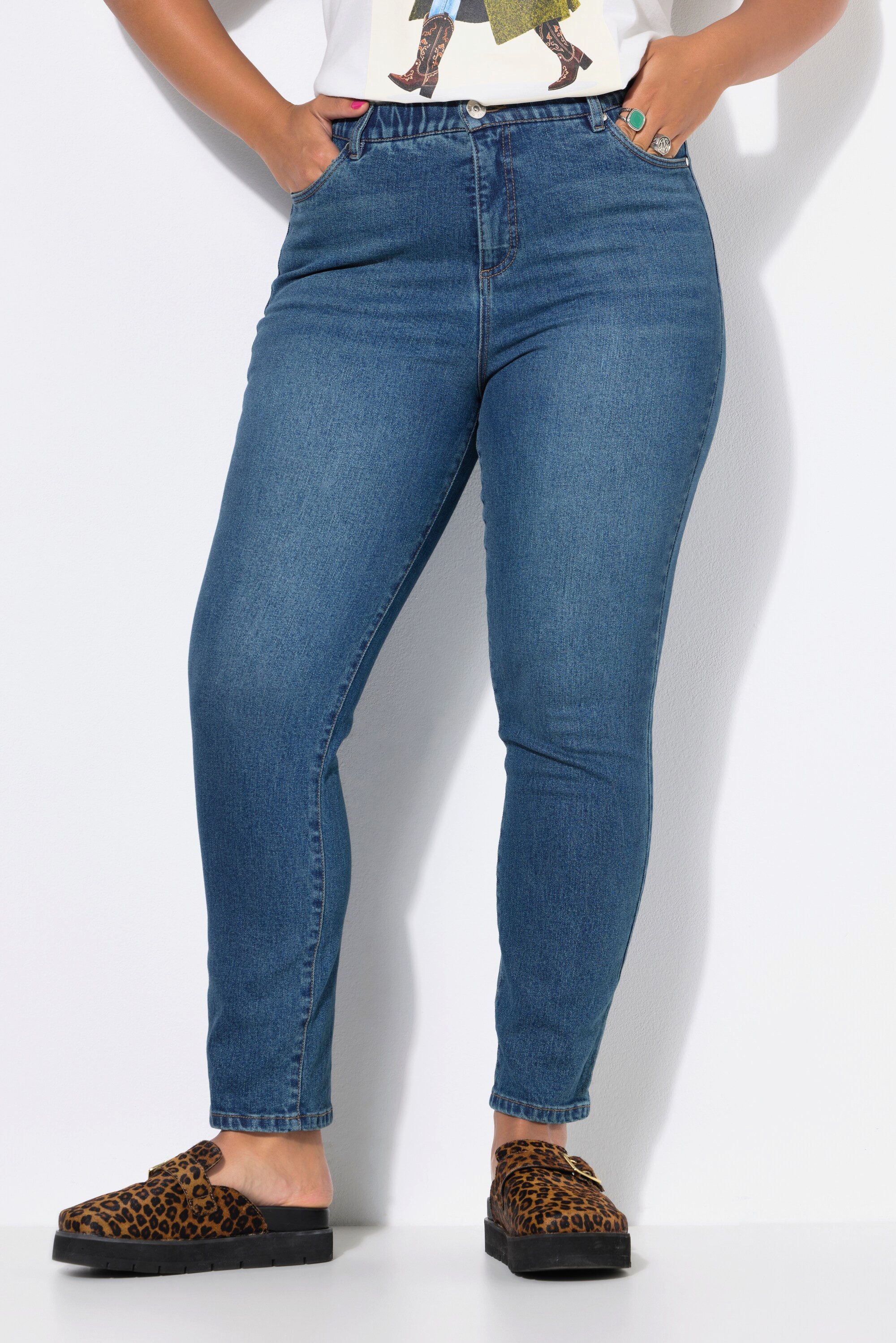 Studio Untold Röhrenjeans Mom-Jeans Mom-Shape 5-Pocket-Style