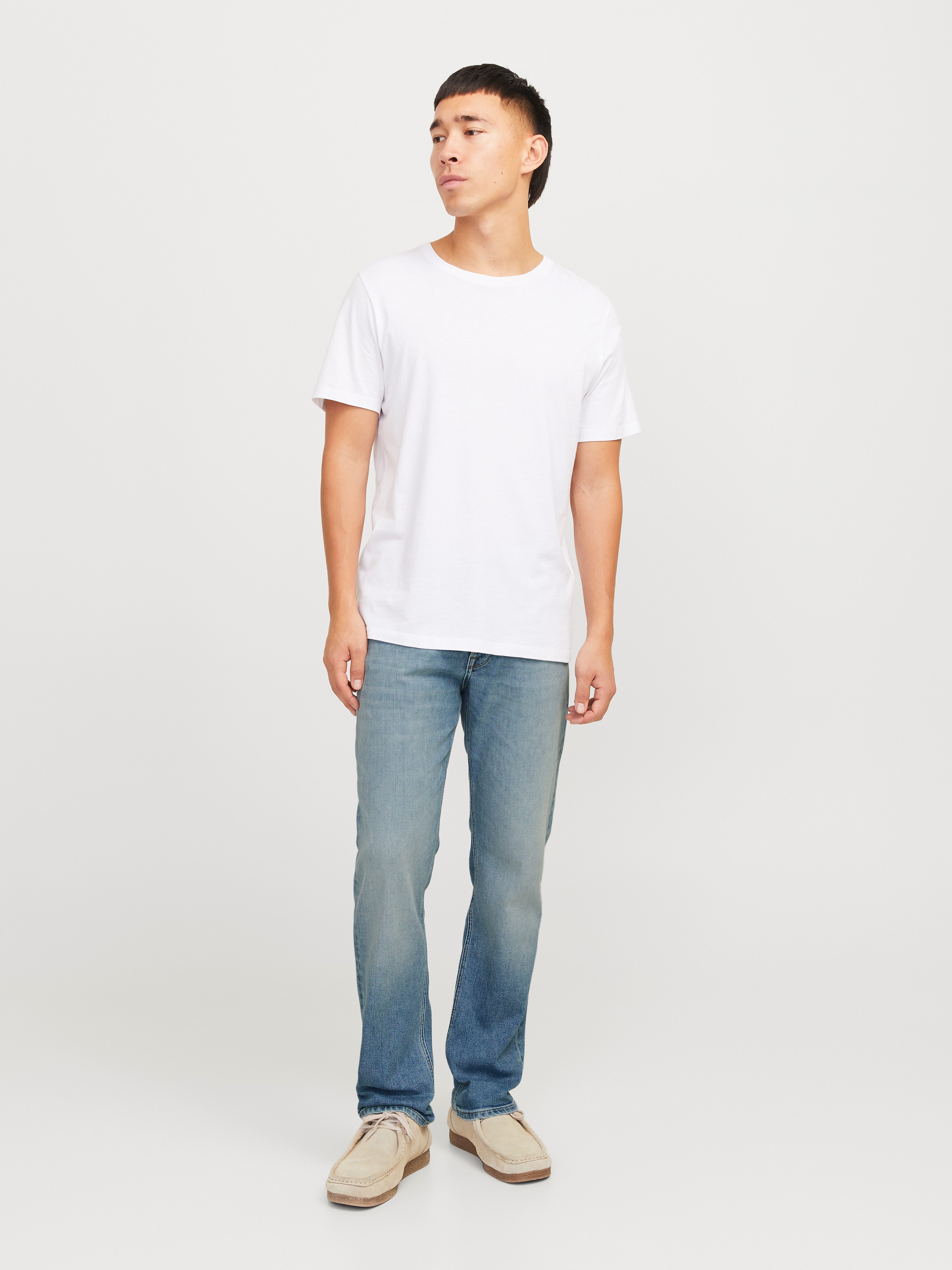 Jack & Jones Regular-fit-Jeans JJICLARK mit Used-Look und Stretch für den Alltag mit Abriebeffekten