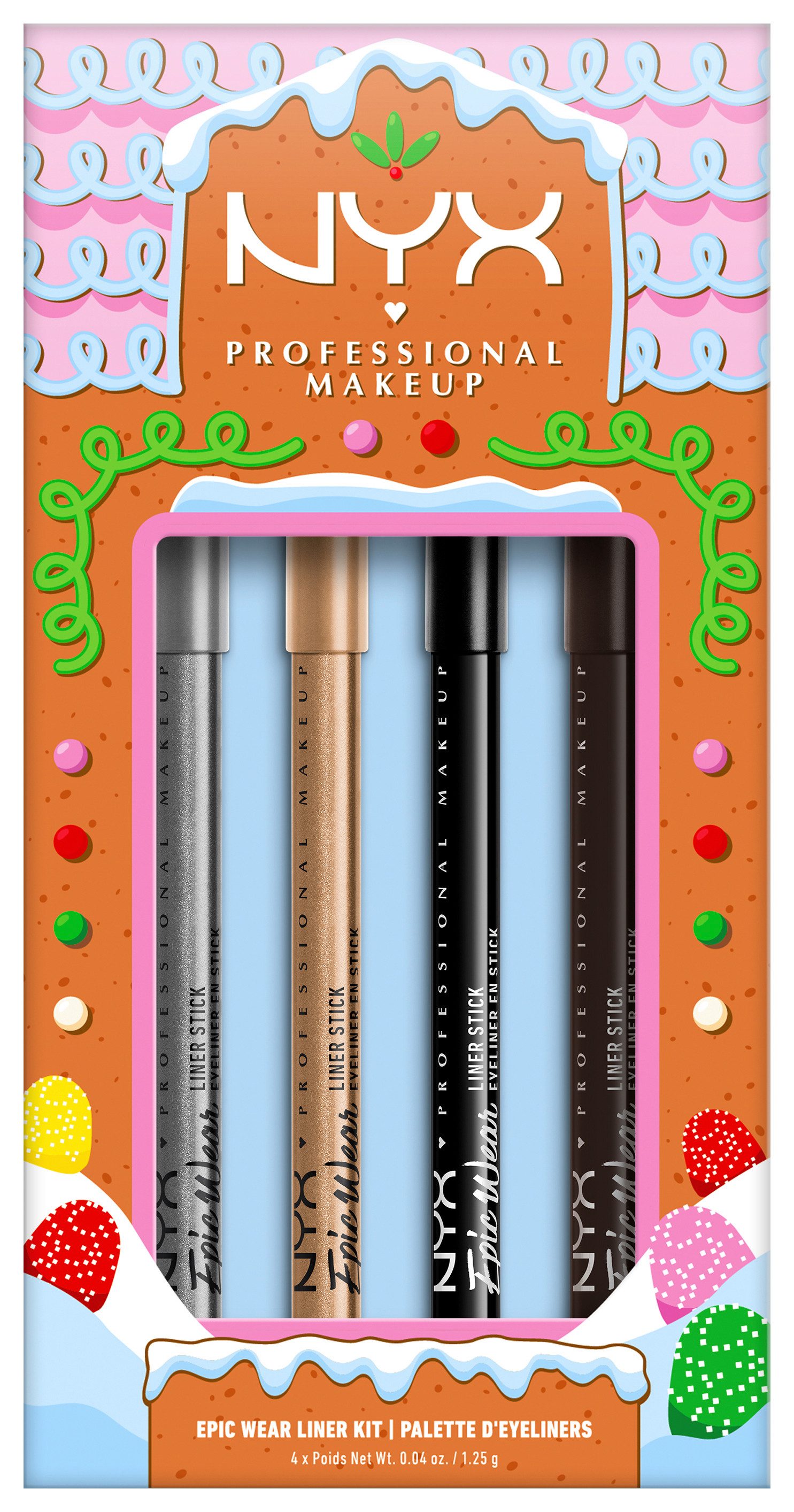 NYX PROFESSIONAL MAKEUP Eyeliner Epic Wear Liner Stick Kit, 4-tlg.