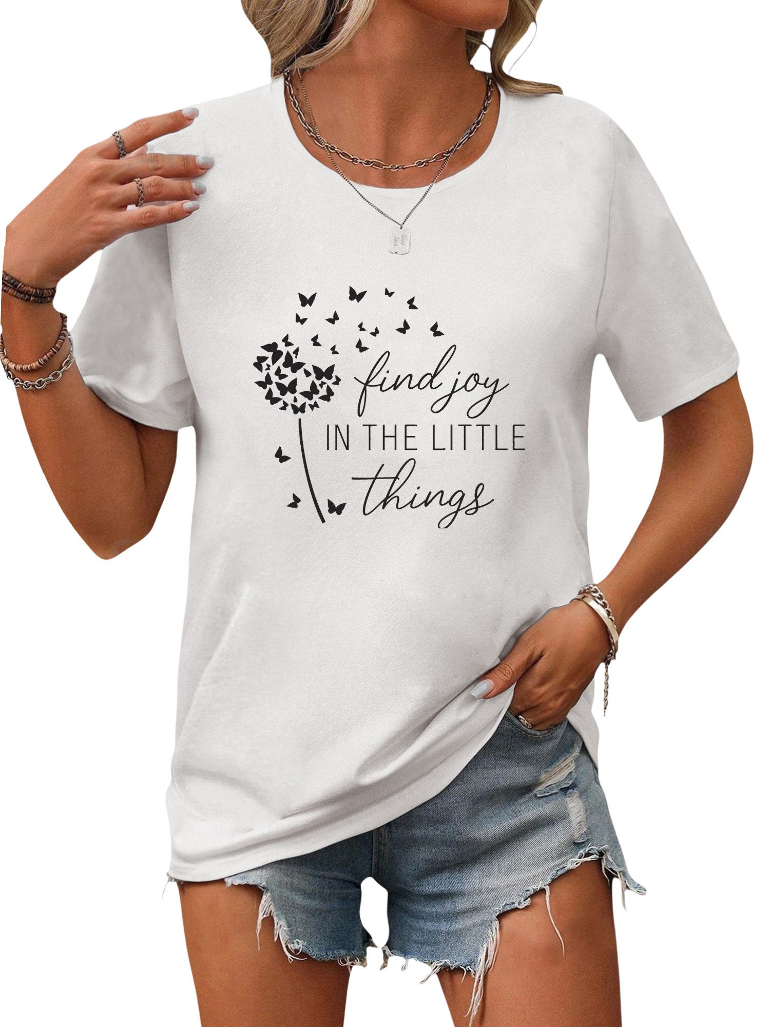 PYL Rundhalsshirt Damen Sommer Bequemes T-Shirt günstig online kaufen