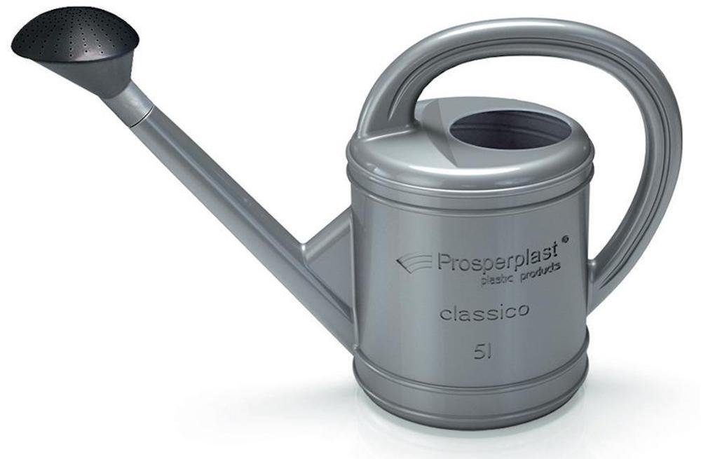 PROREGAL® Gießkanne Gießkanne aus Plastik 5 Liter Grau