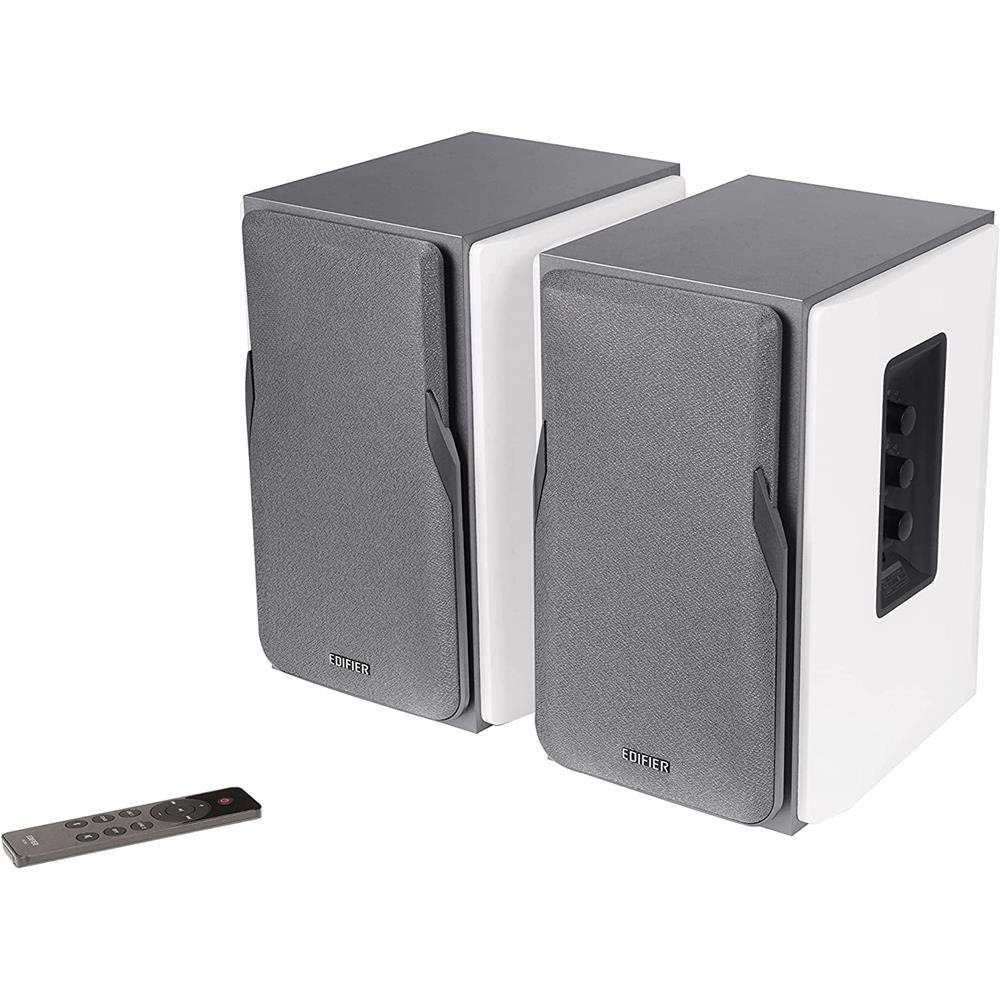 Edifier® R1380DB 2.0 Regal-Lautsprecher (Bluetooth, 42 W, Infrarot-Fernbedienung, seitliche Regler für Bässe, Höhen und Lautstärke) Weiß